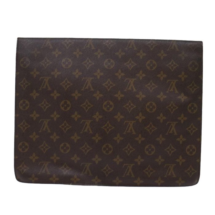 Auth Louis Vuitton Monogram Porte Documents Bandouliere Brief Case