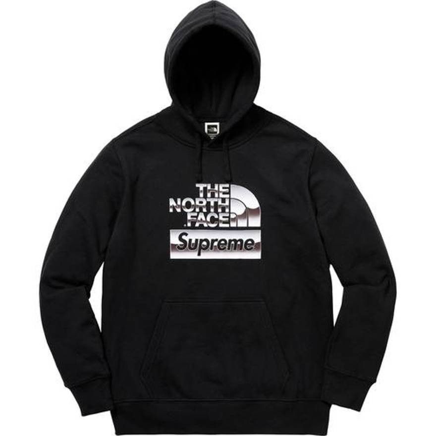 Supreme Supreme X The North Face Hoodie Metallic Logo Hoodie Black Size M |  Grailed