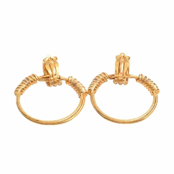 Chanel CHANEL Cocomark hoop earrings gold ladies