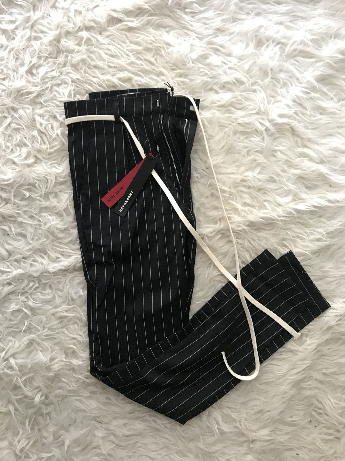Represent Clo. Pinstripe Smoker Pant (black) Size US 30 / EU 46 - 4 Thumbnail