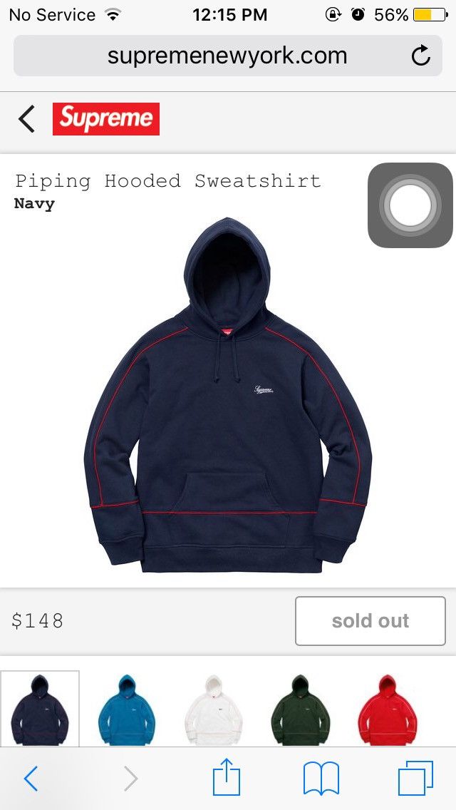 Supreme piping hooded sweatshirt deals