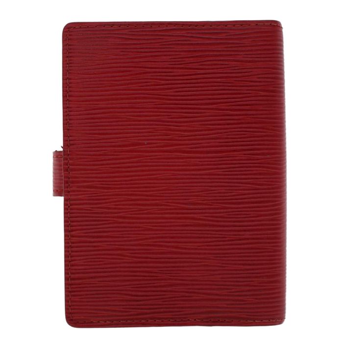 LOUIS VUITTON Epi Agenda PM MM Day Planner Cover Red Brown LV Auth