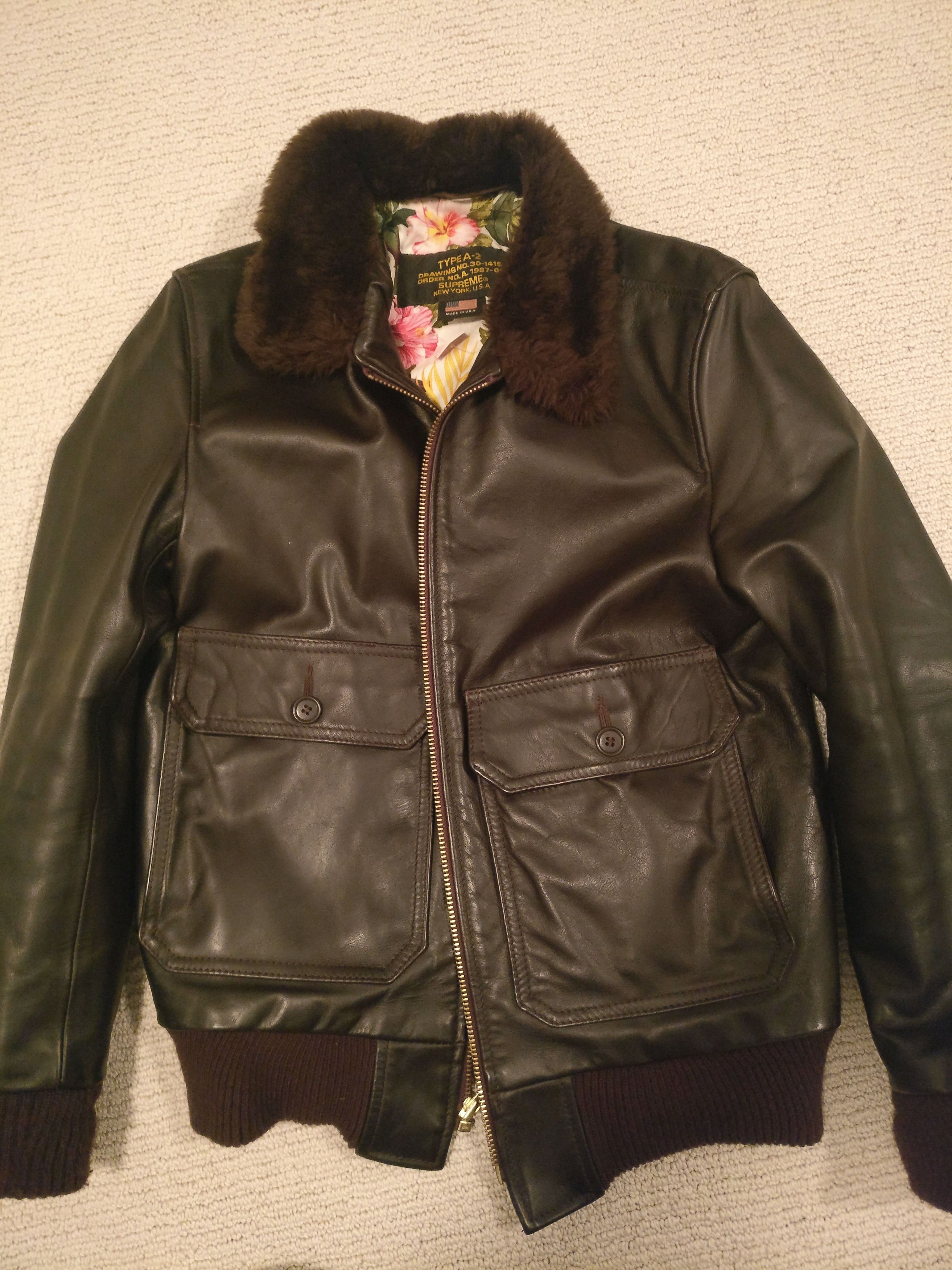 Schott × Supreme supreme x schott Brown A-2 leather bomber jacket 