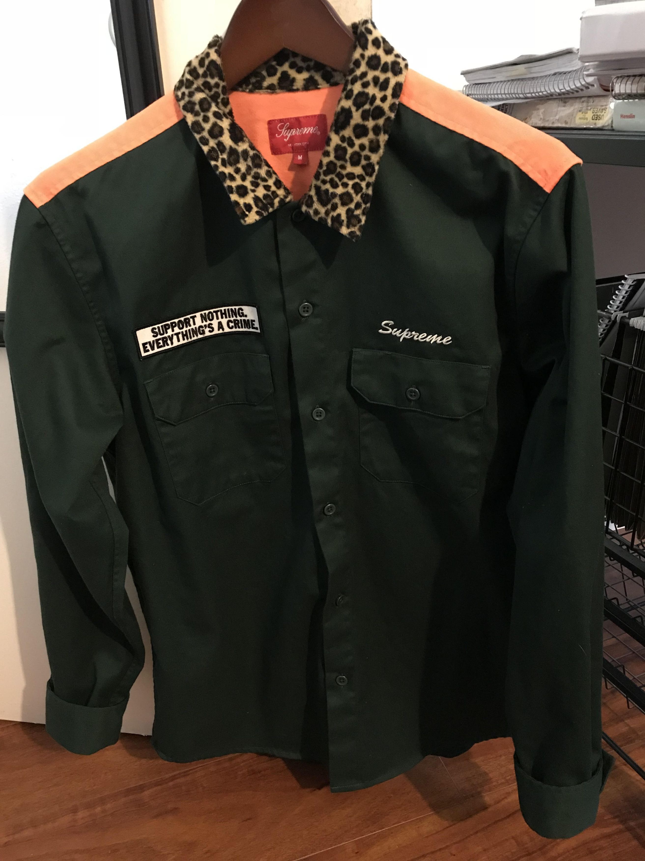 Supreme Supreme Leopard Collar Work Shirt | Grailed
