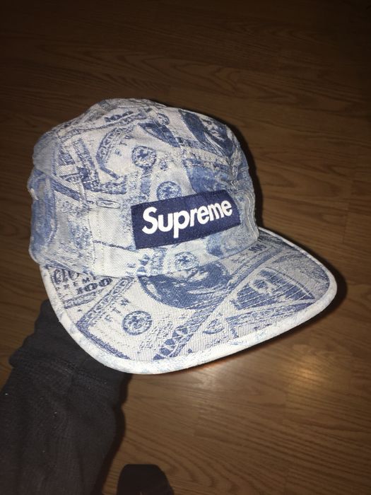 Supreme 100 dollar bill hot sale hat