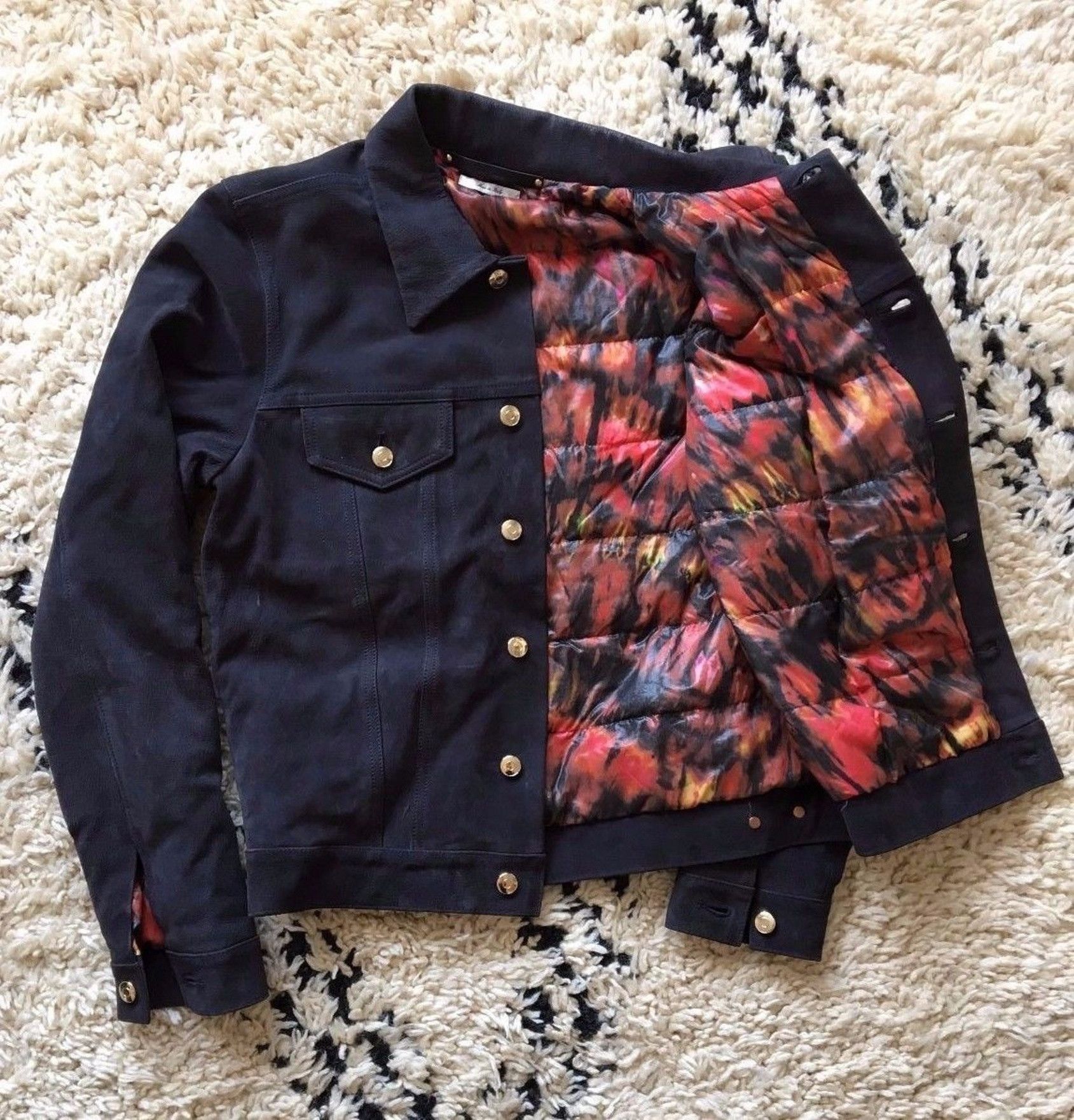 Paul Smith Mainline Navy Suede-Leather Down Filled Jacket Size US M / EU 48-50 / 2 - 1 Thumbnail