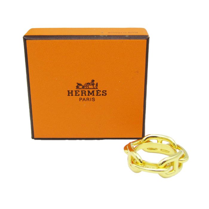 Hermes HERMES Scarf Ring Shane Dunkle Metal Gold Women's