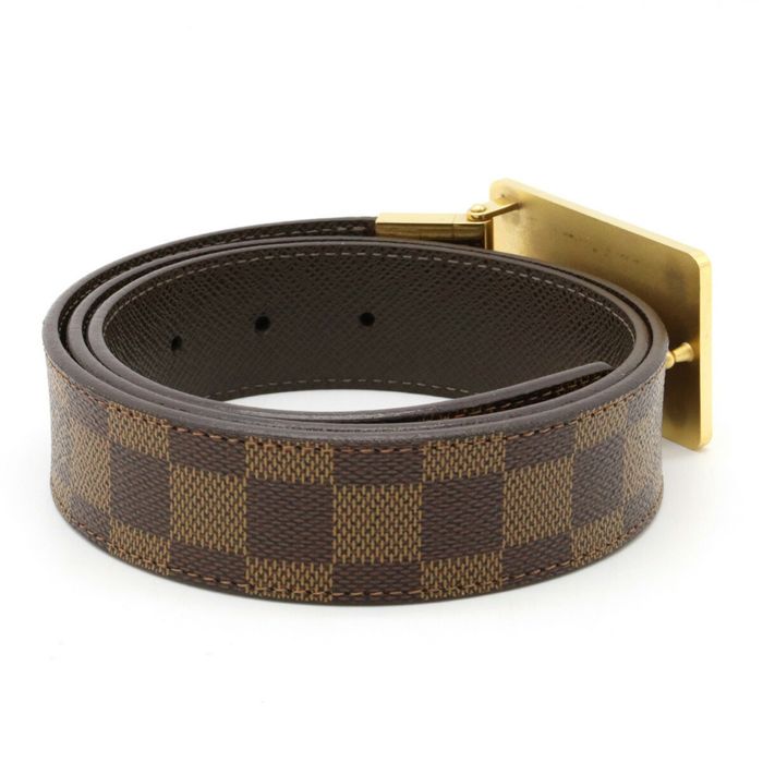 Louis Vuitton LOUIS VUITTON Taurillon Sainteur Bonneuf Belt #90 36 M6065  Black 107.5cm Men's