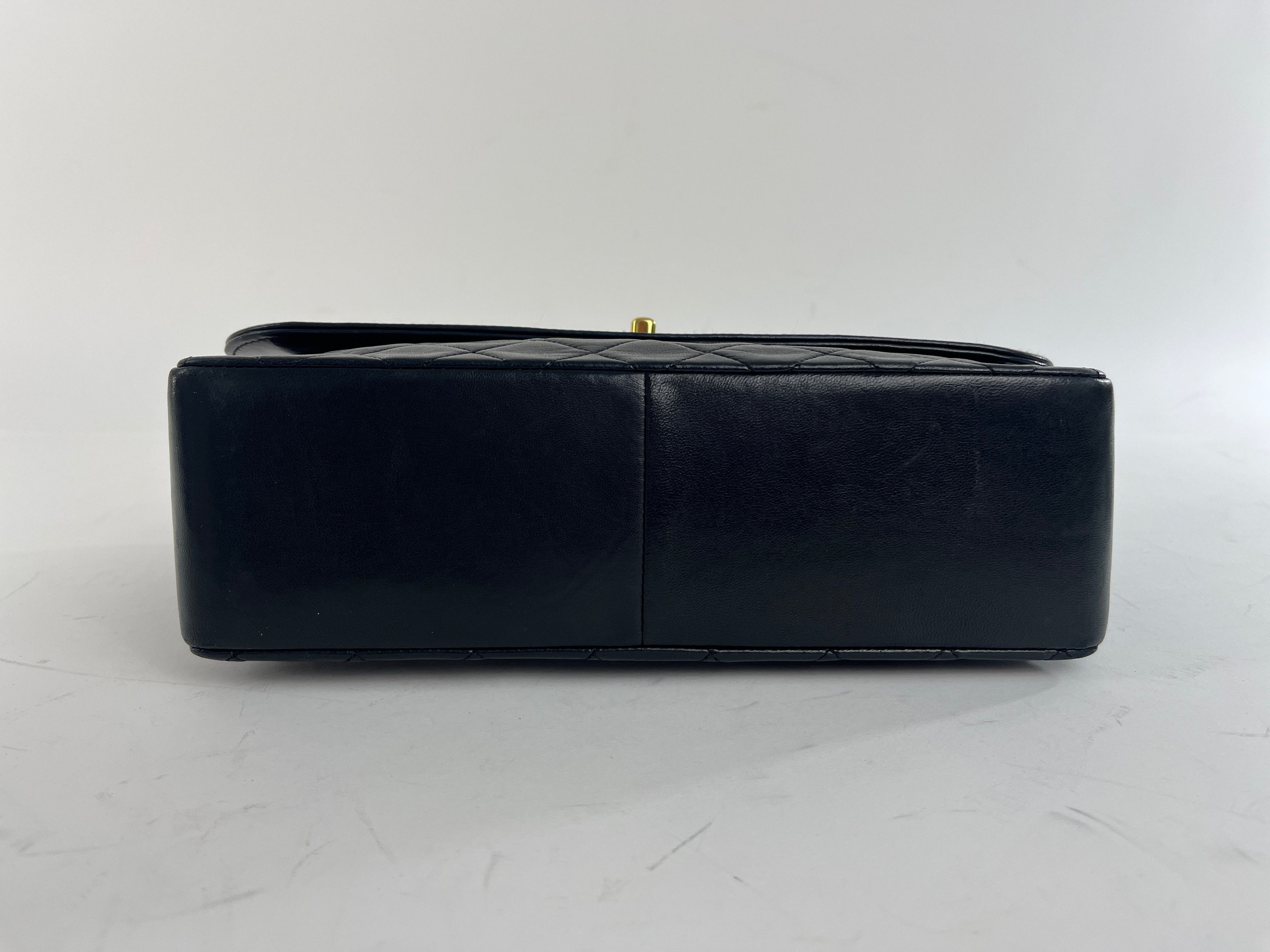 Chanel Quilted Lambskin Single Flap Medium Black Crossbody