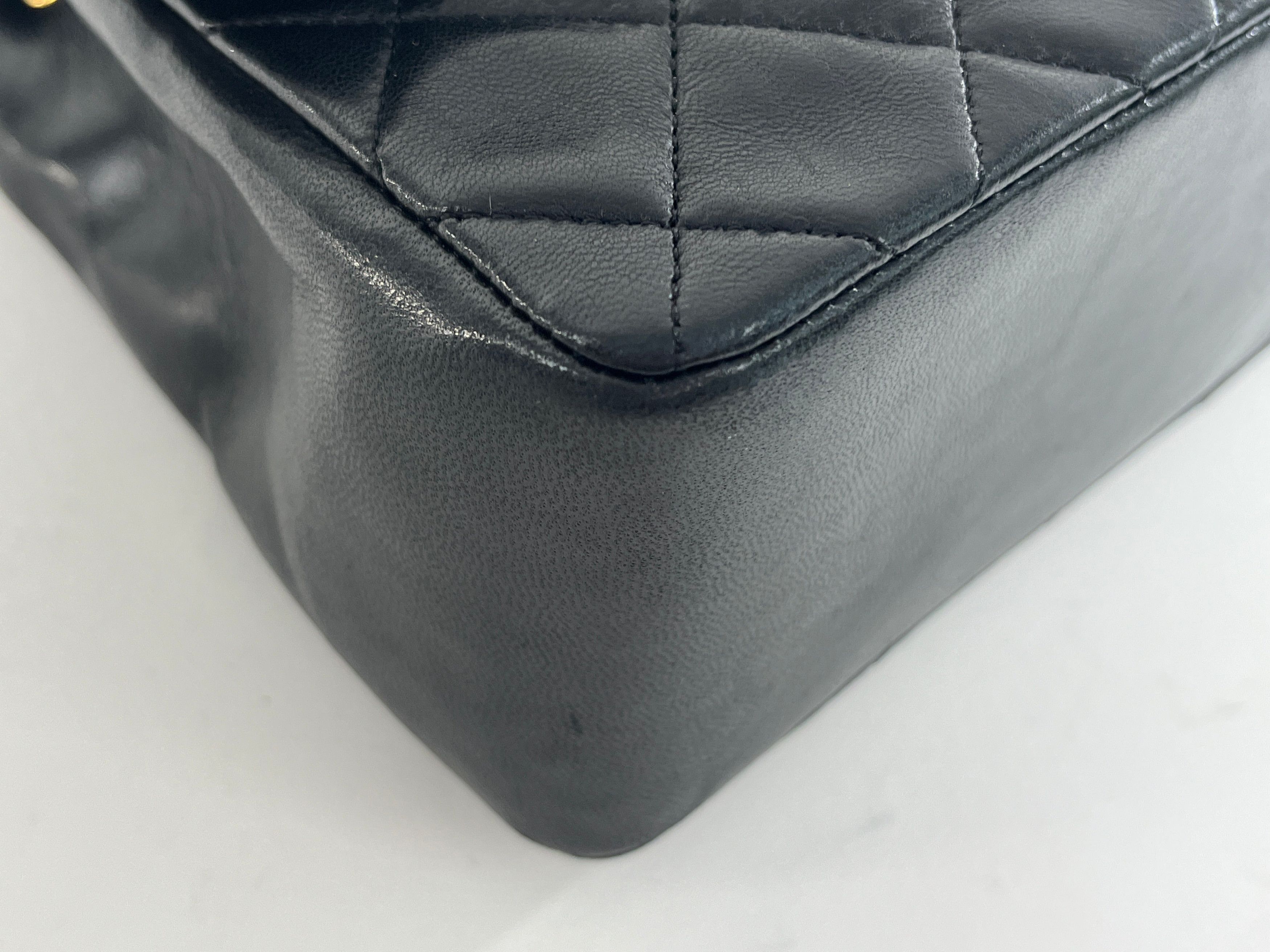 Chanel Quilted Lambskin Single Flap Medium Black Crossbody