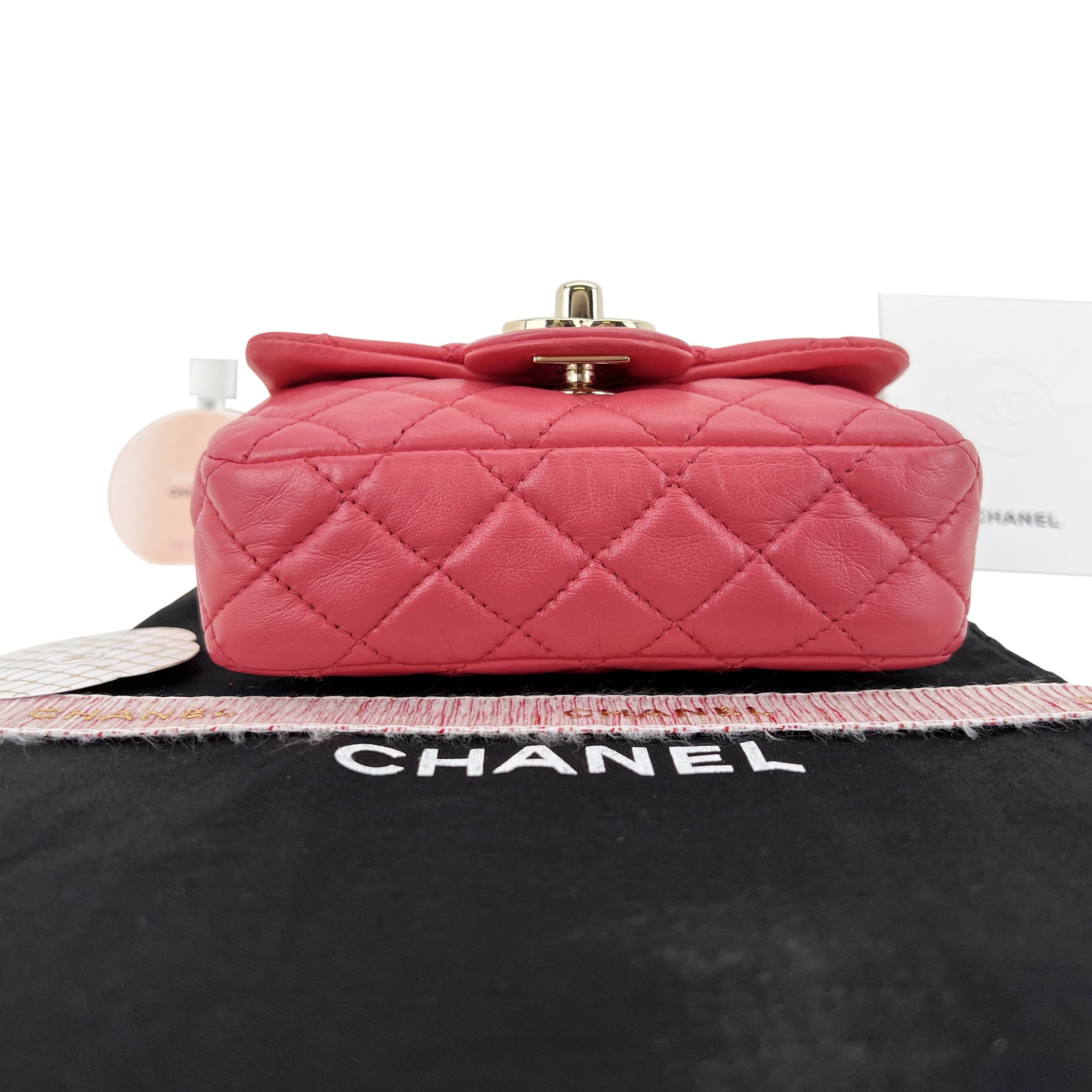 Chanel Chanel Quilted Lambskin Leather Charms Micro Mini Flap Pink Size ONE SIZE - 9 Thumbnail