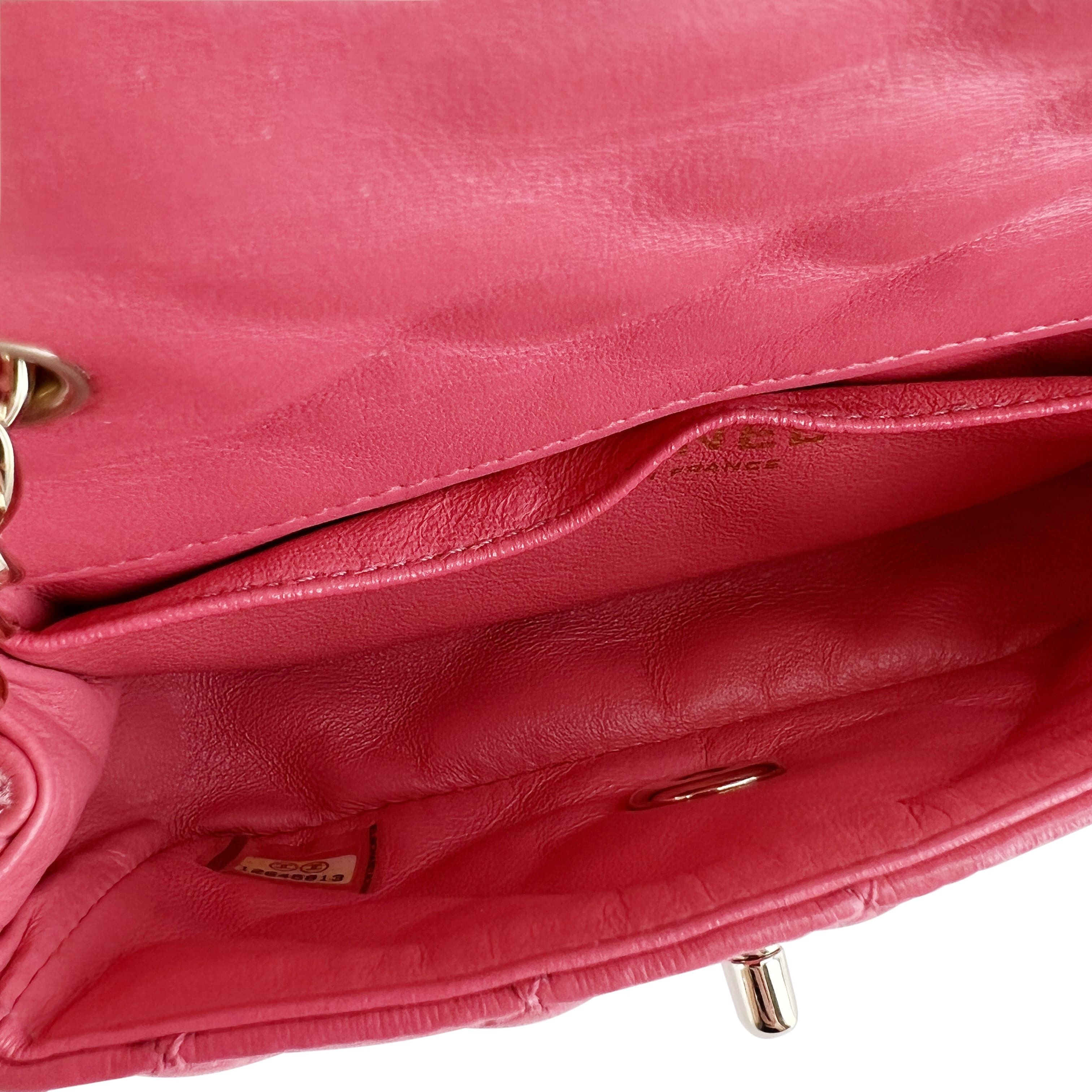 Chanel Chanel Quilted Lambskin Leather Charms Micro Mini Flap Pink Size ONE SIZE - 11 Thumbnail