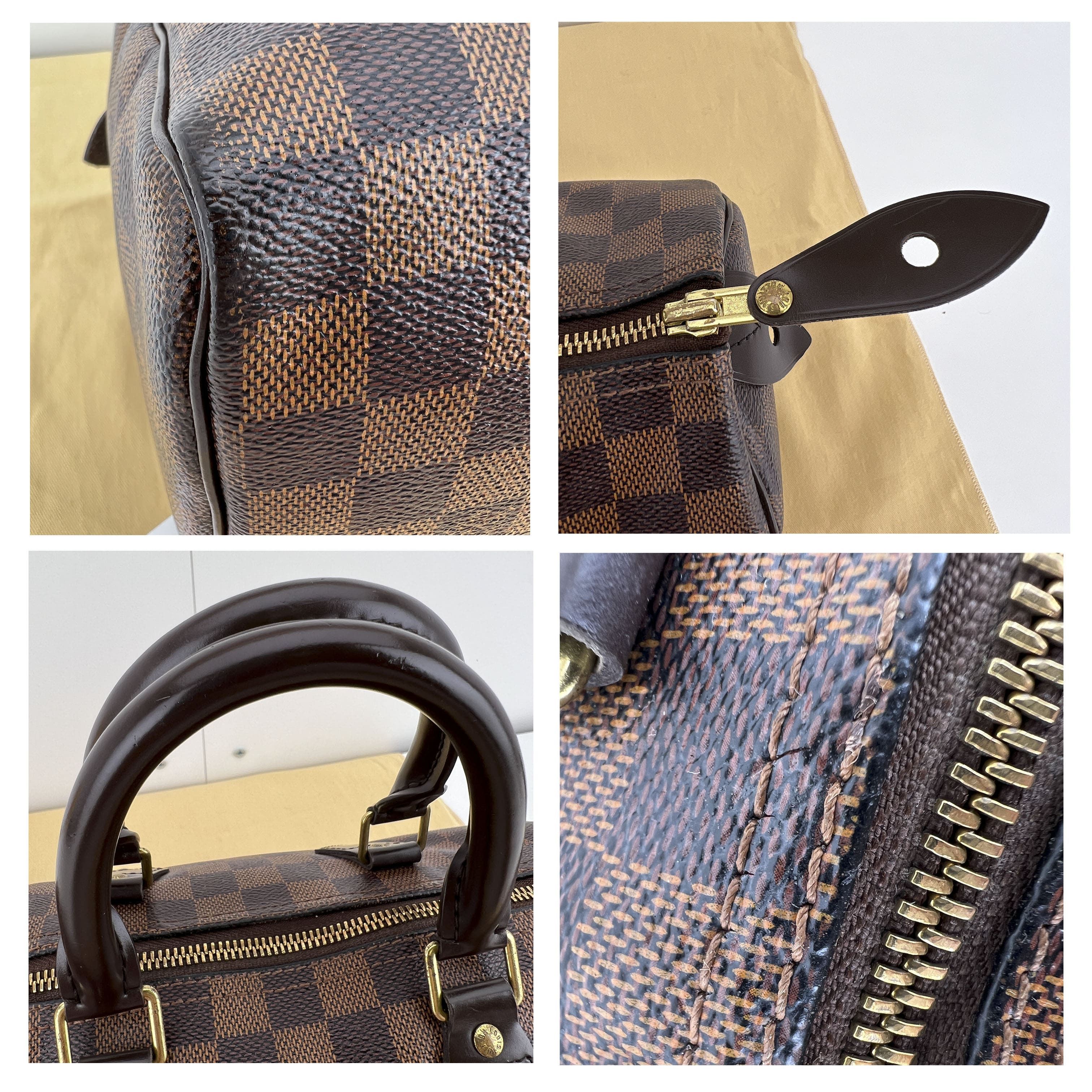 Louis Vuitton Damier Ebene Speedy 25 Satchel Handbag