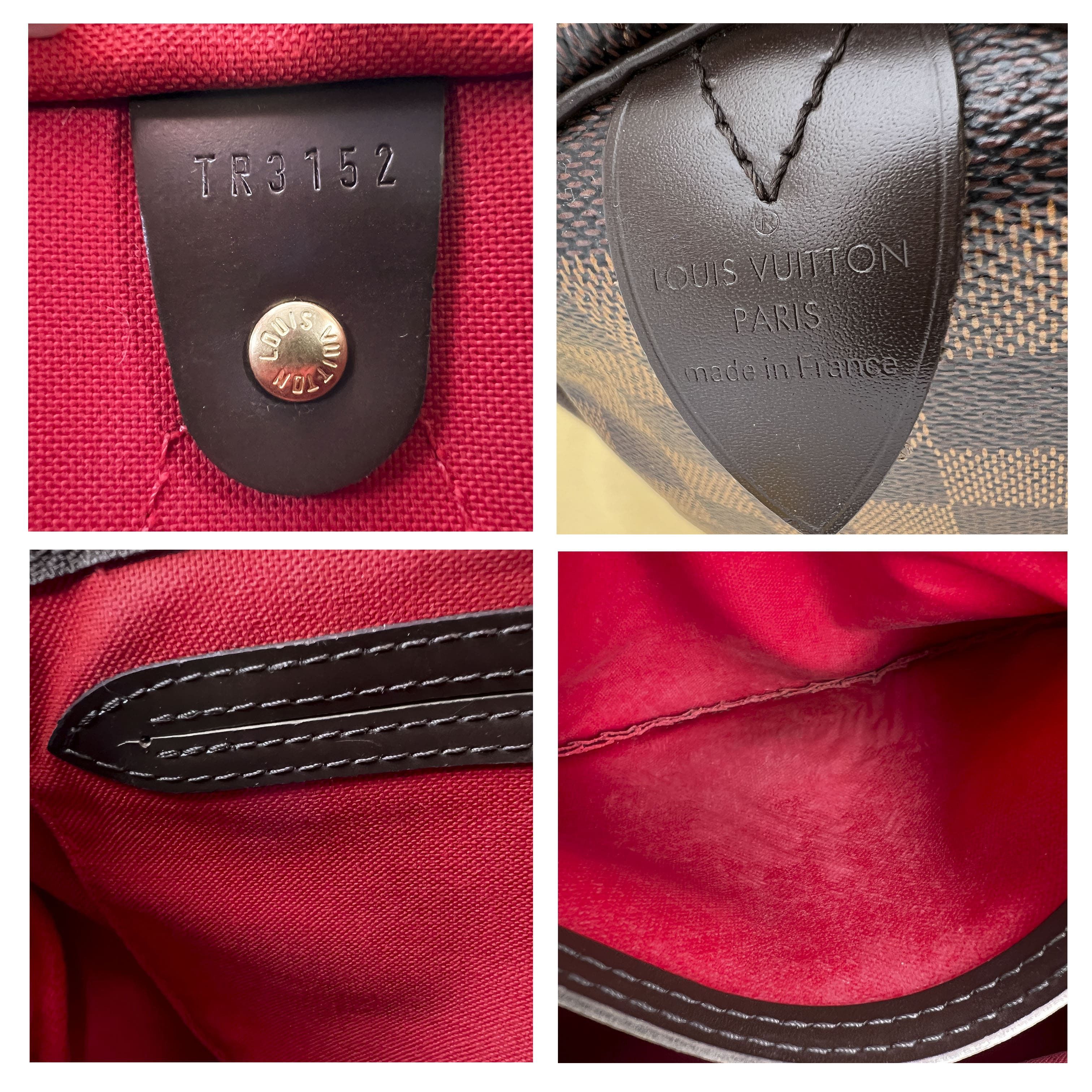 Louis Vuitton Damier Ebene Speedy 25 Satchel Handbag