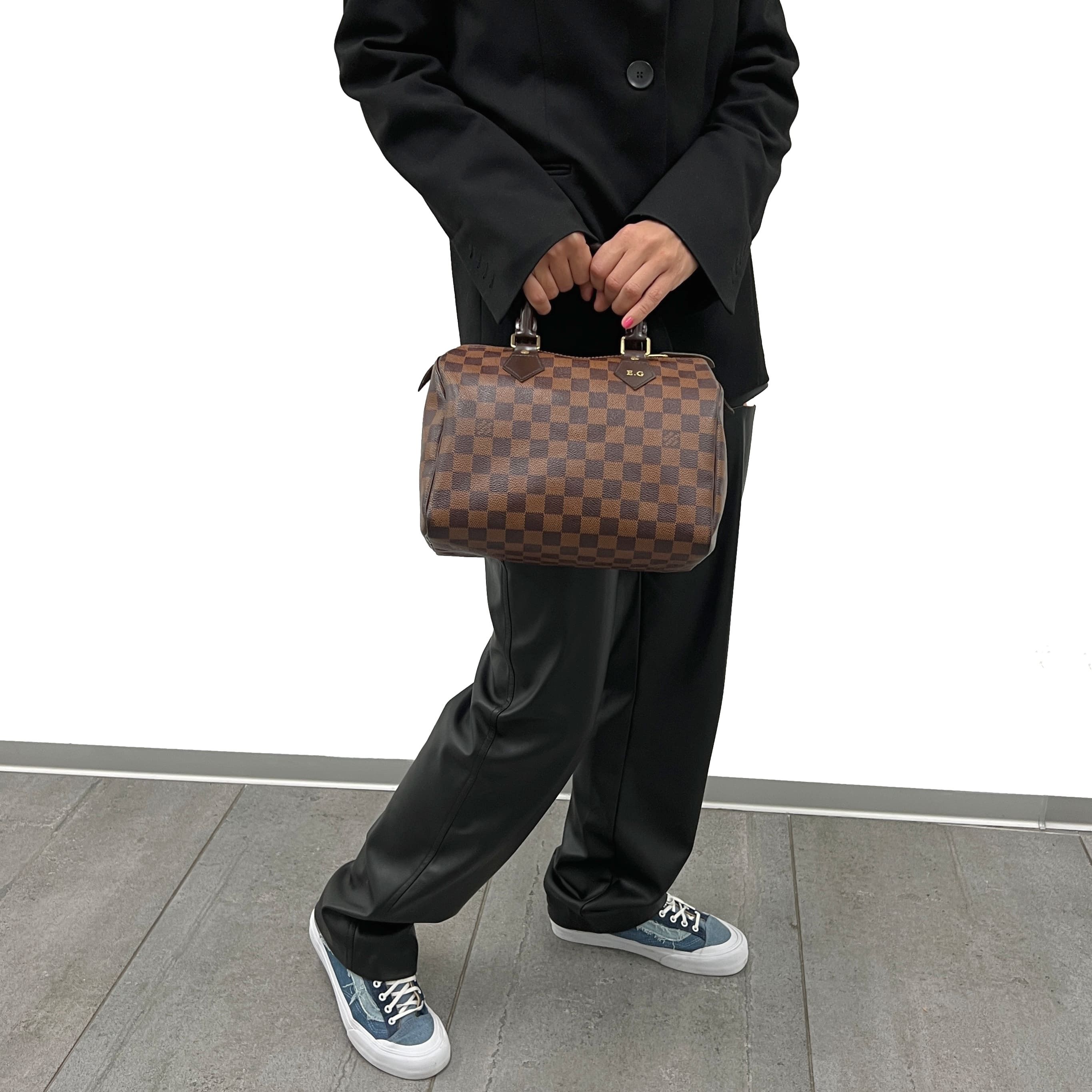 Louis Vuitton Damier Ebene Speedy 25 Satchel Handbag