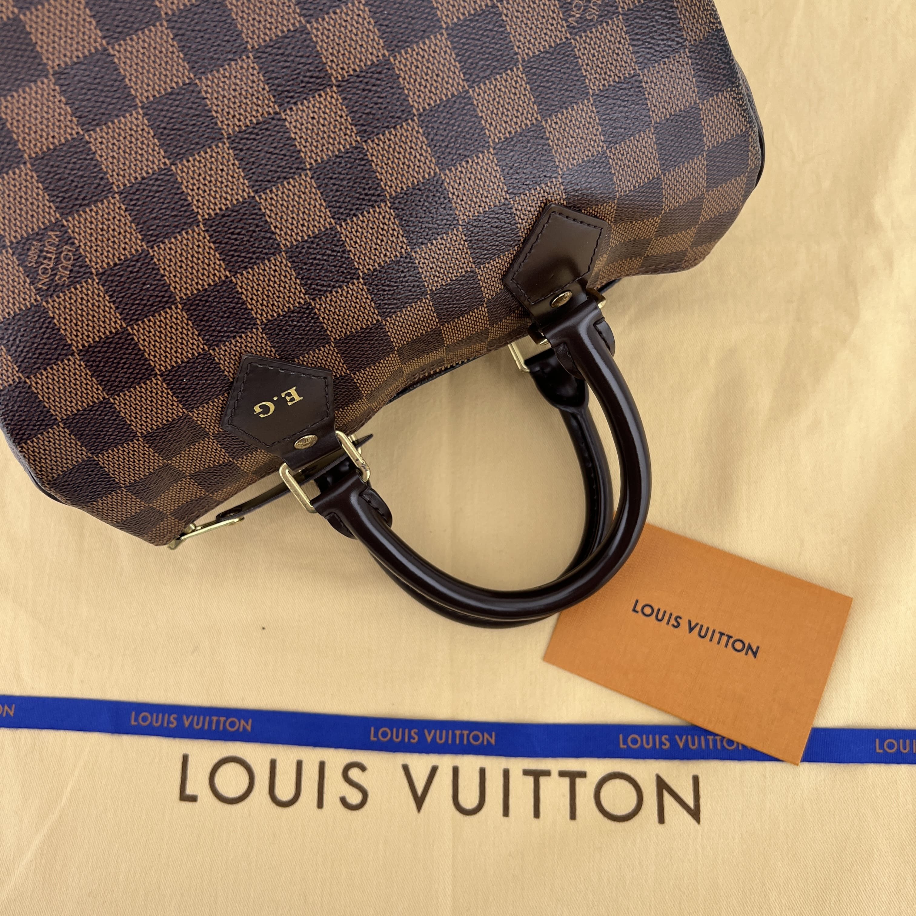 Louis Vuitton Damier Ebene Speedy 25 Satchel Handbag