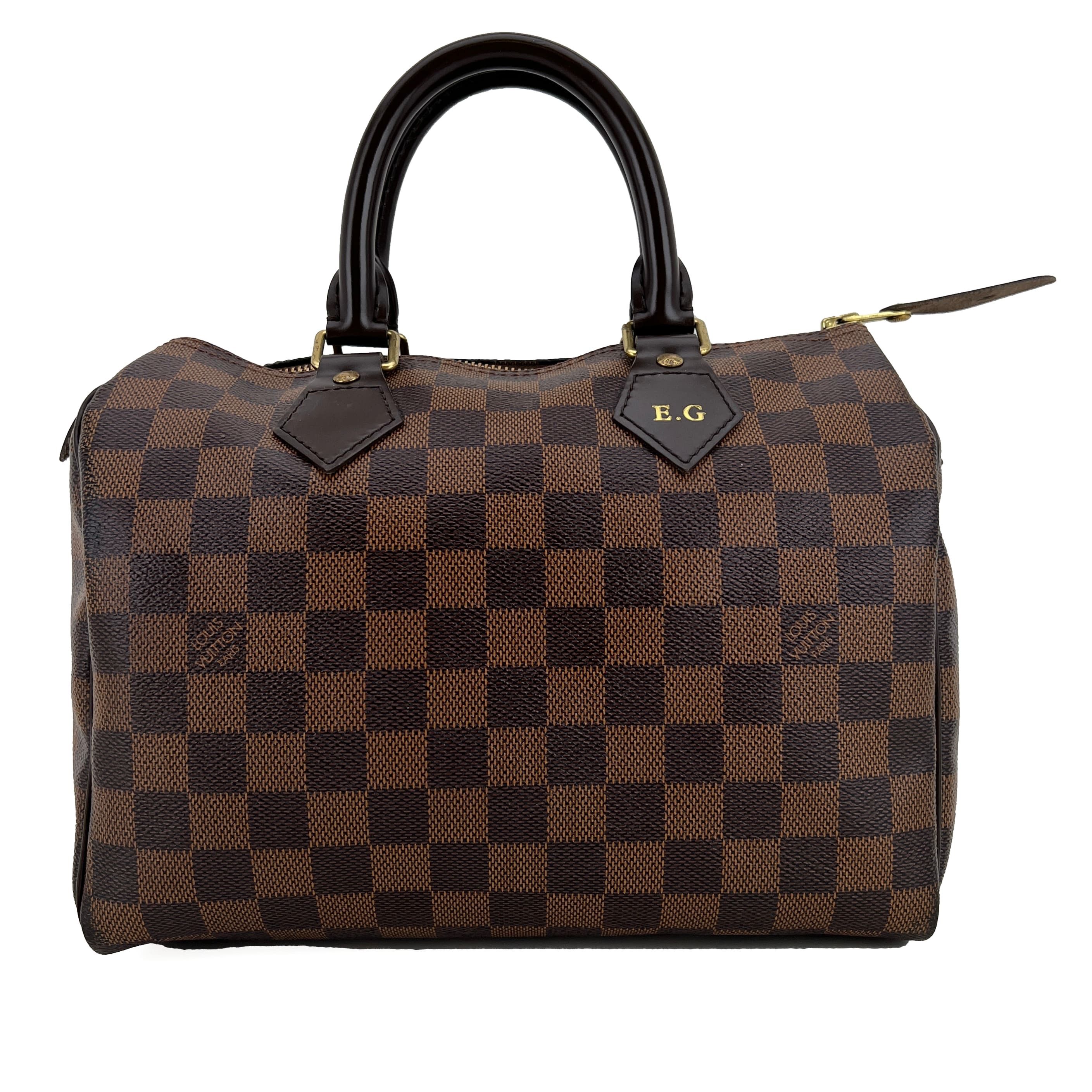 Louis Vuitton Damier Ebene Speedy 25 Satchel Handbag