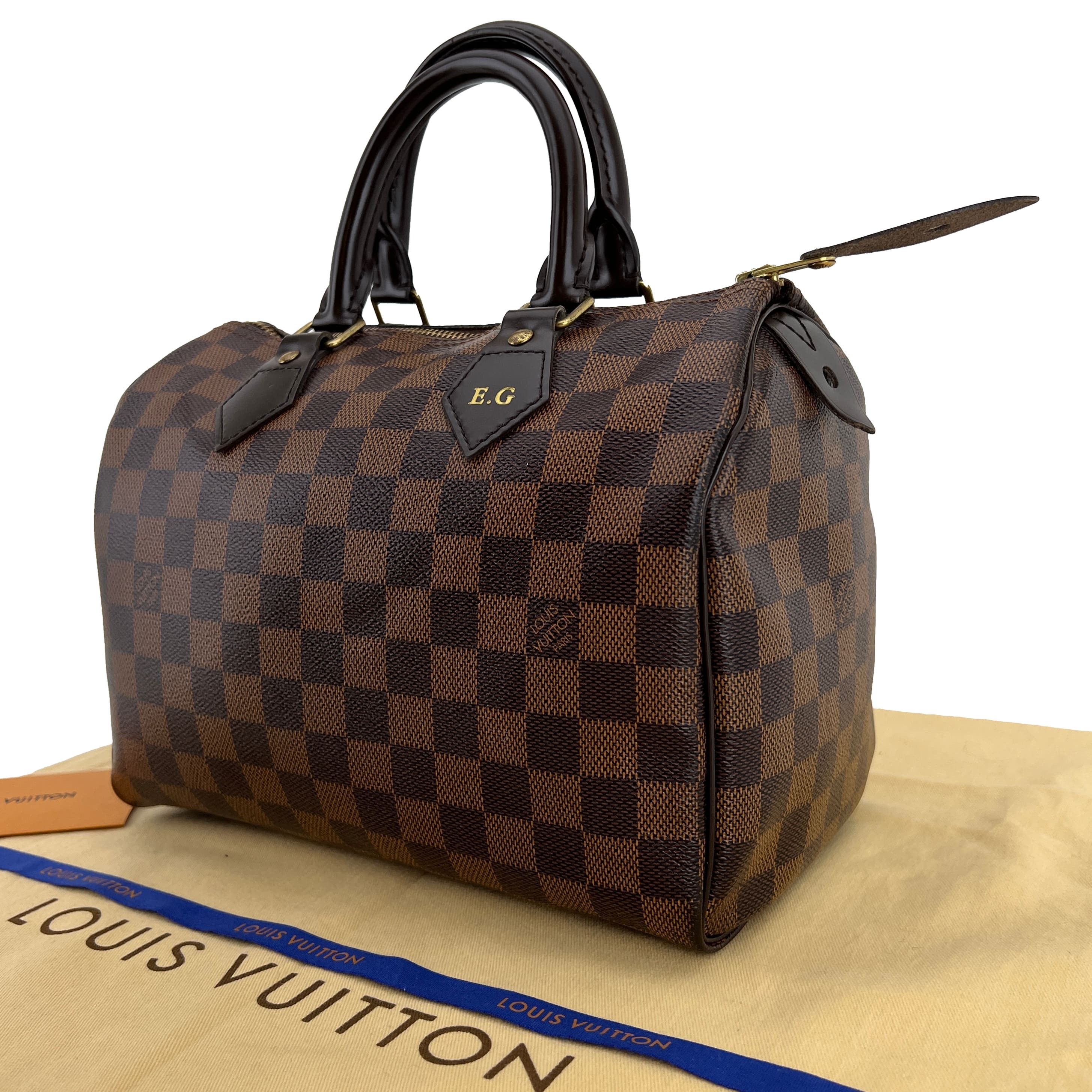 Louis Vuitton Damier Ebene Speedy 25 Satchel Handbag