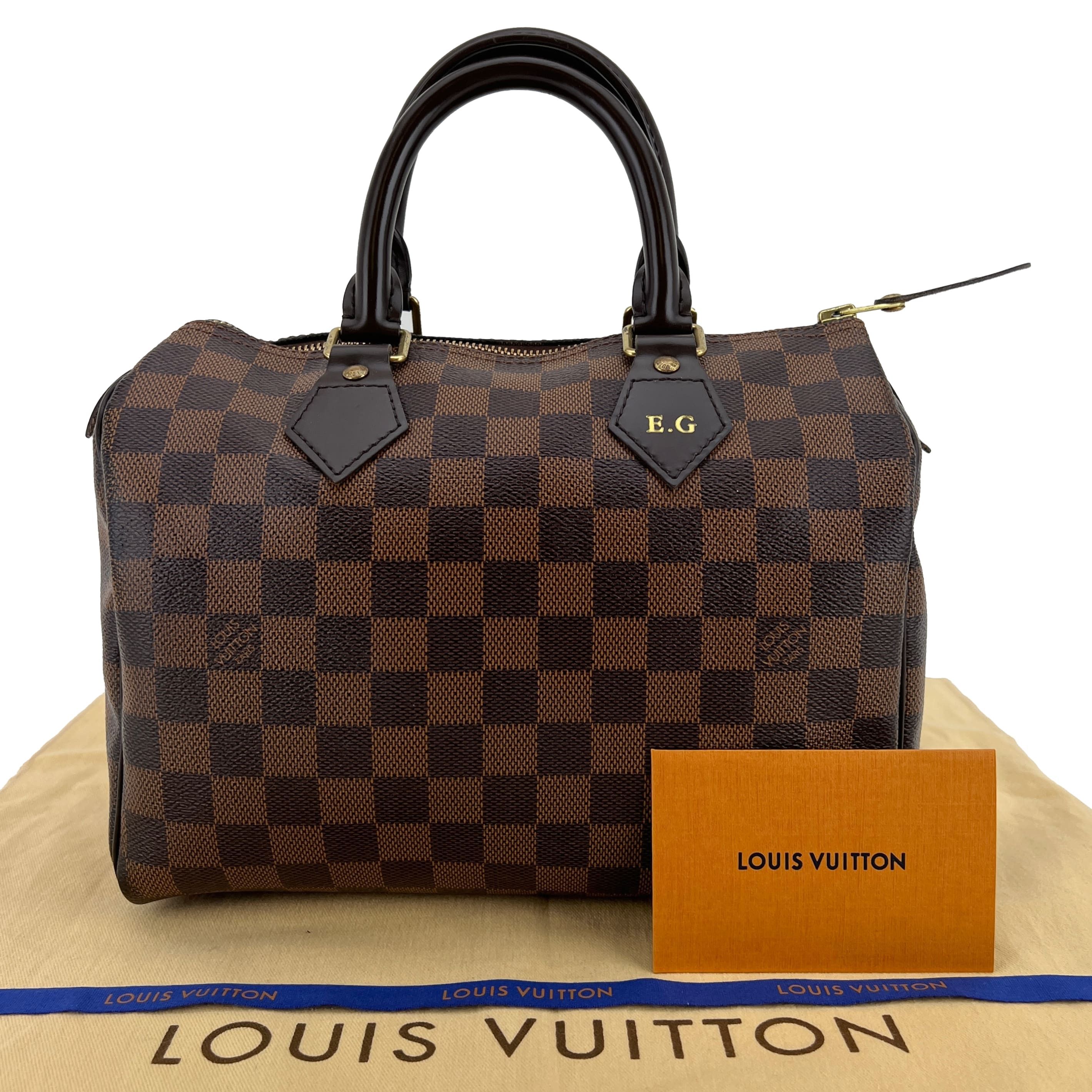Louis Vuitton Damier Ebene Speedy 25 Satchel Handbag