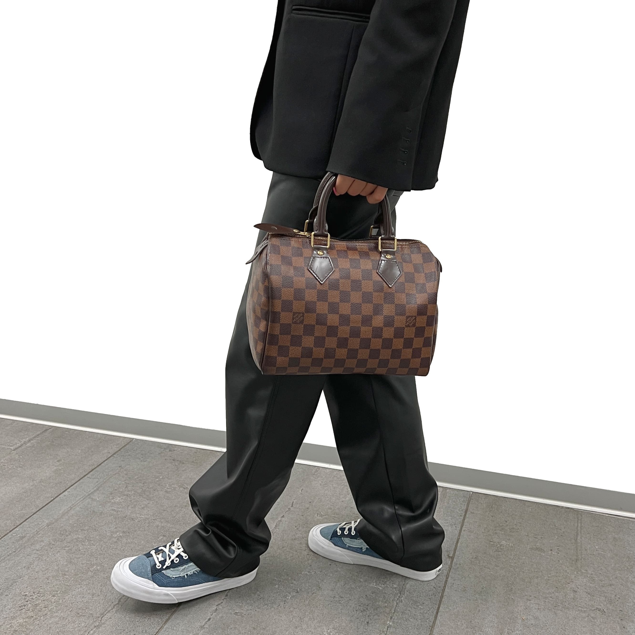 Louis Vuitton Damier Ebene Speedy 25 Satchel Handbag