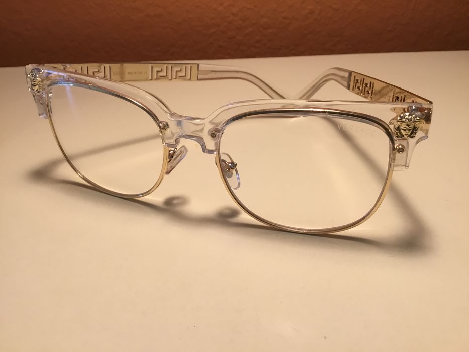 Versace clear and gold clearance frames