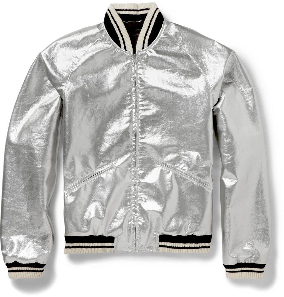 Saint Laurent Paris SAINT LAURENT PARIS METALLIC SILVER TEDDY