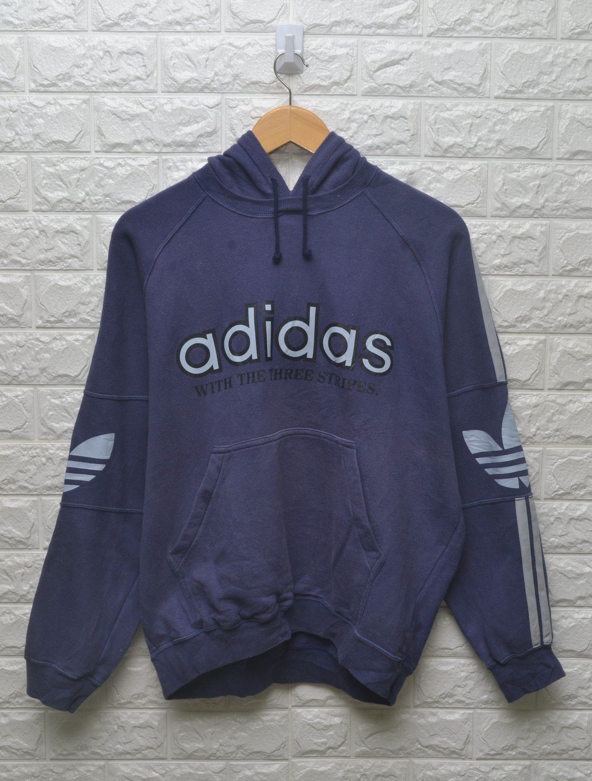 Adidas 90s hoodie trefoil big logo side logo
