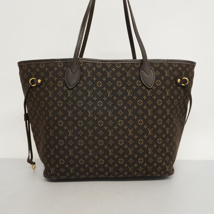 Auth LOUIS VUITTON Monogram Idylle Neverfull MM Tote Bag Brown