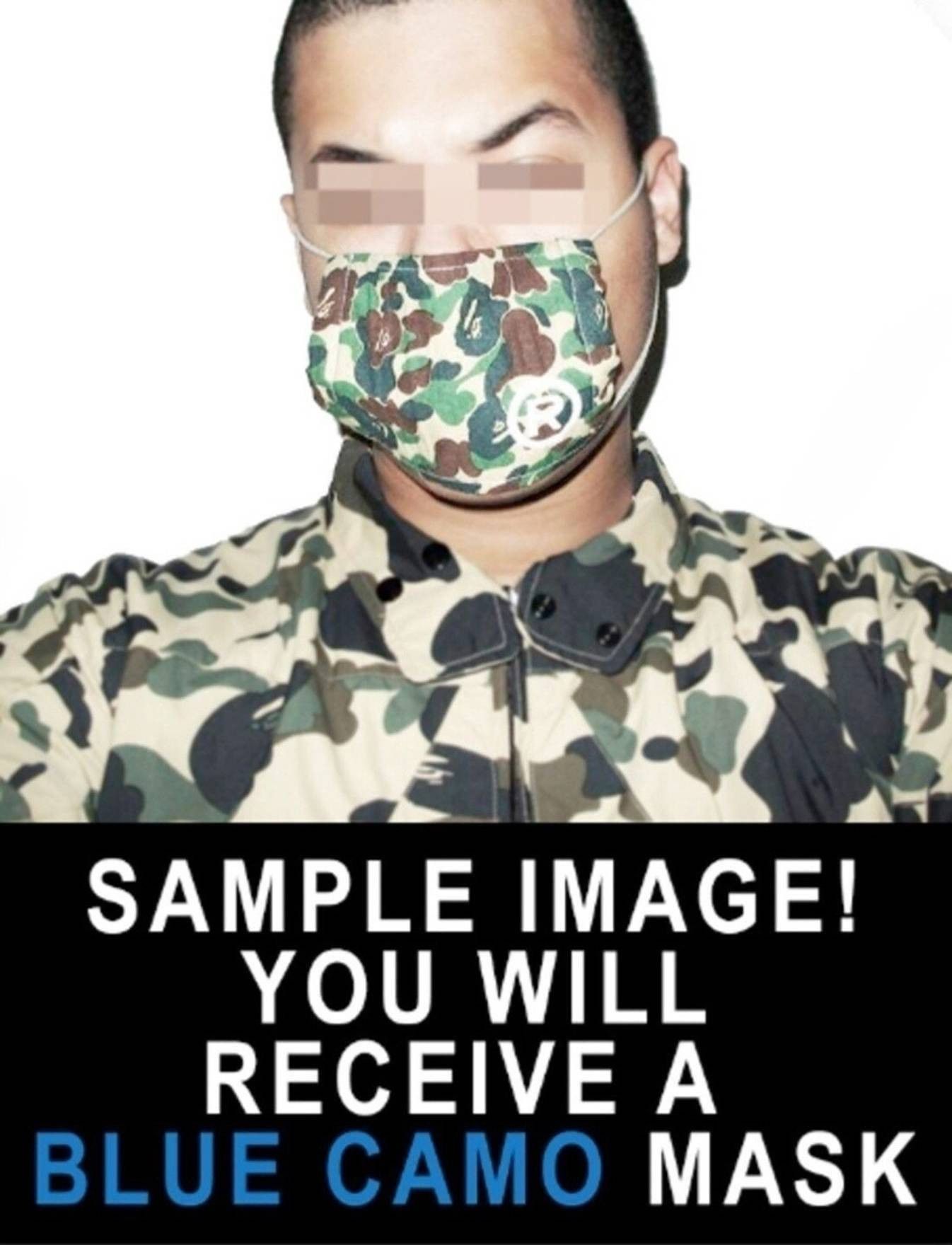Bape BAPE Face Mask Blue Camo Cloth - A Bathing Ape Size ONE SIZE - 8 Thumbnail