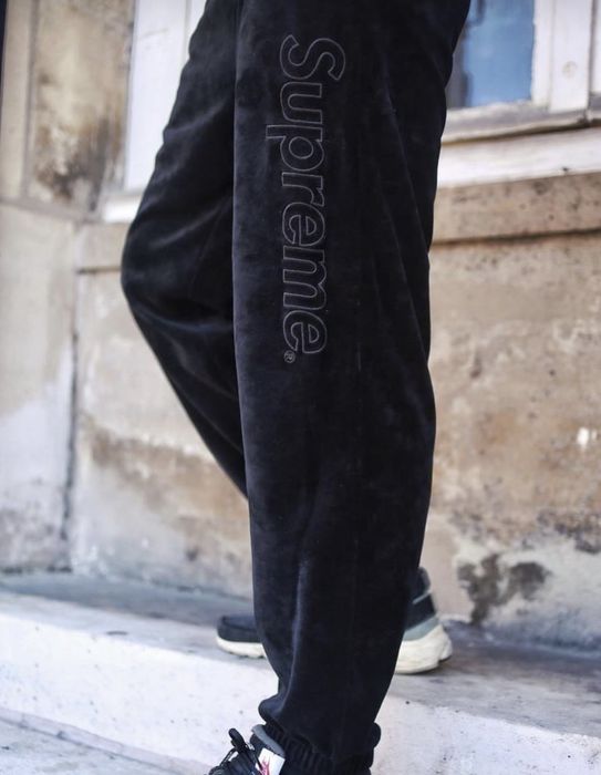 Supreme lacoste velour on sale pants