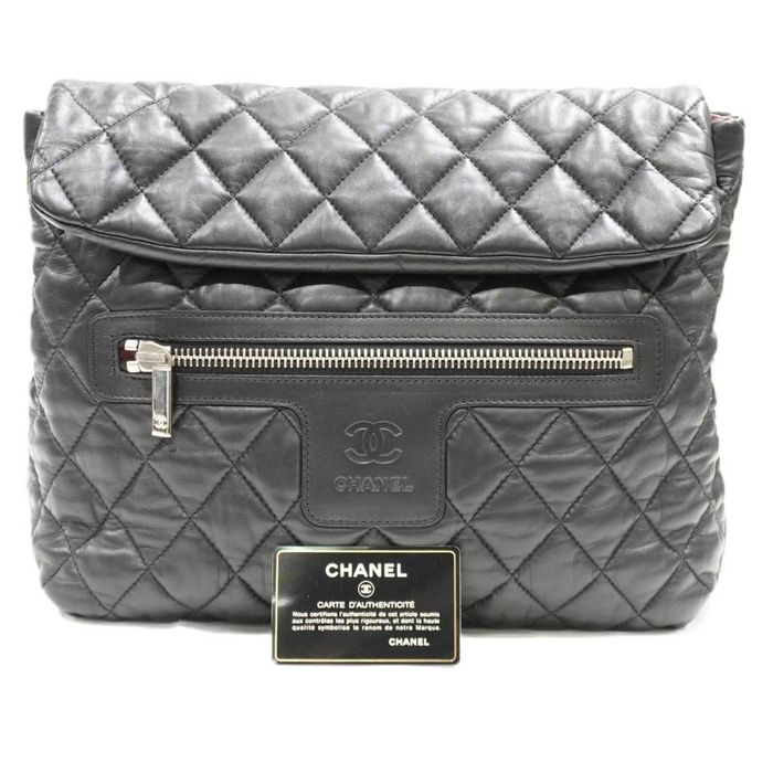 Chanel CHANEL Coco Cocoon Backpack 7094 Black Leather Women's