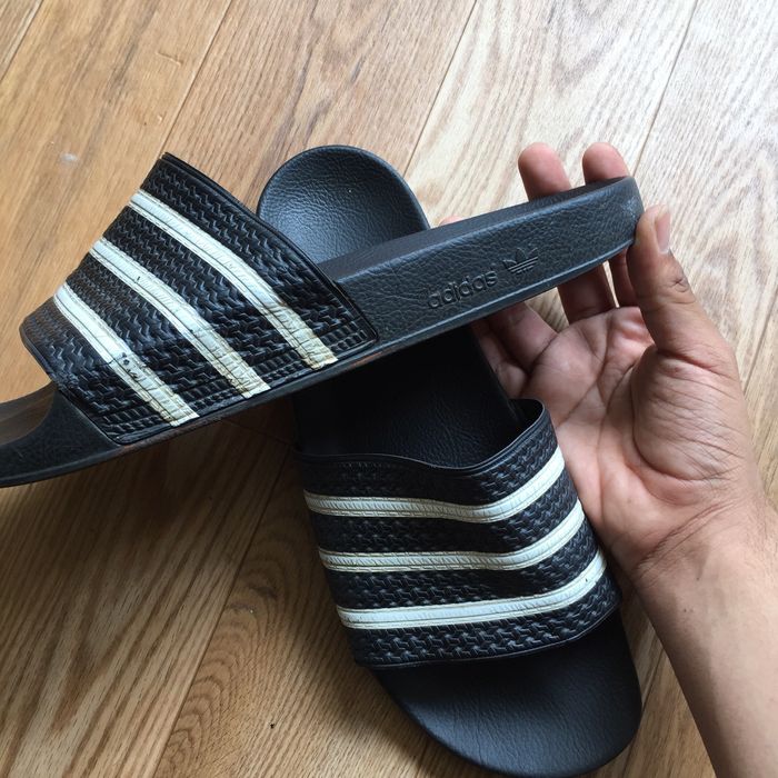 triple black adidas slides