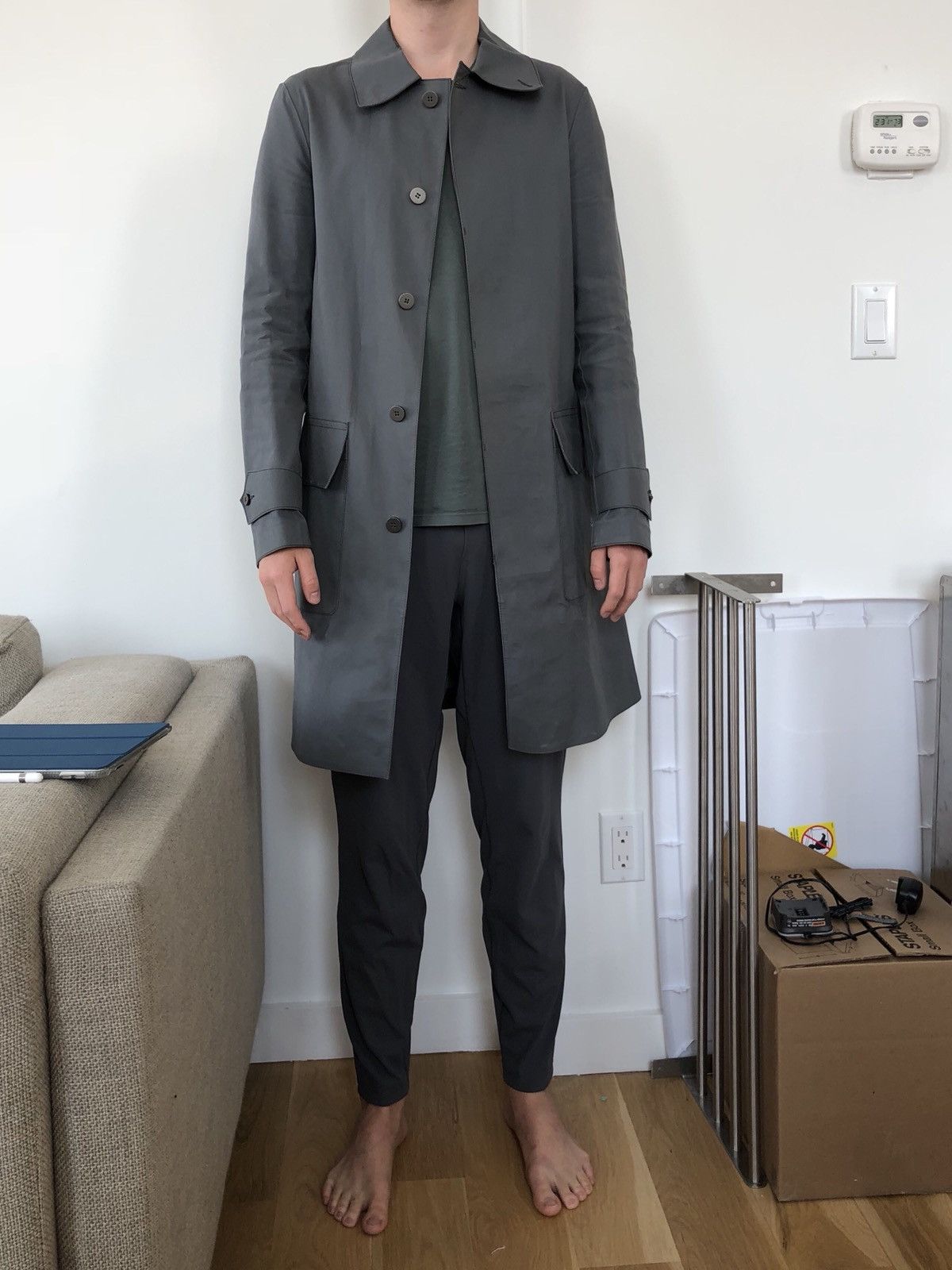 Balenciaga Grey Raincoat with Belt Size US S / EU 44-46 / 1 - 11 Thumbnail