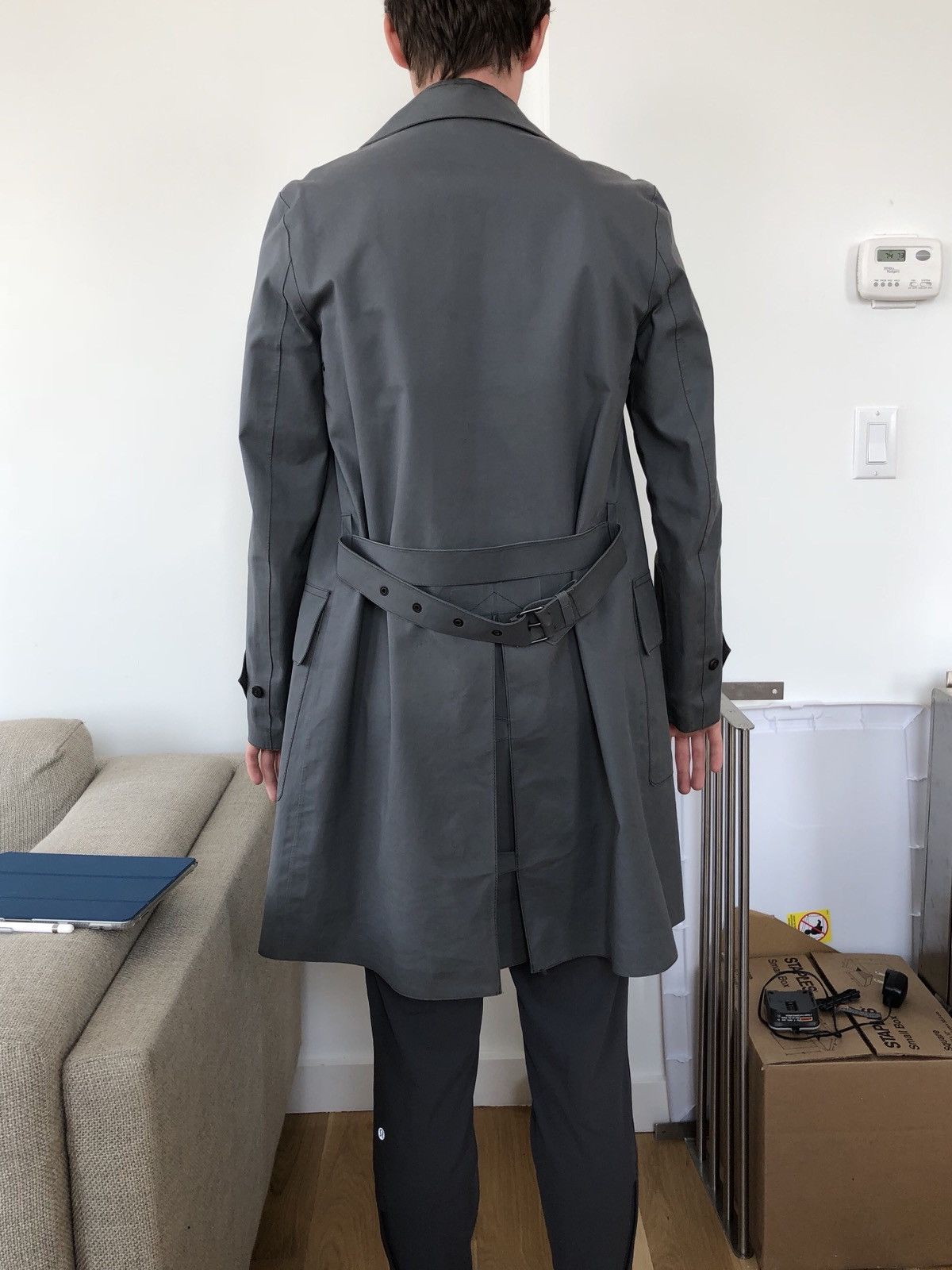 Balenciaga Grey Raincoat with Belt Size US S / EU 44-46 / 1 - 12 Thumbnail