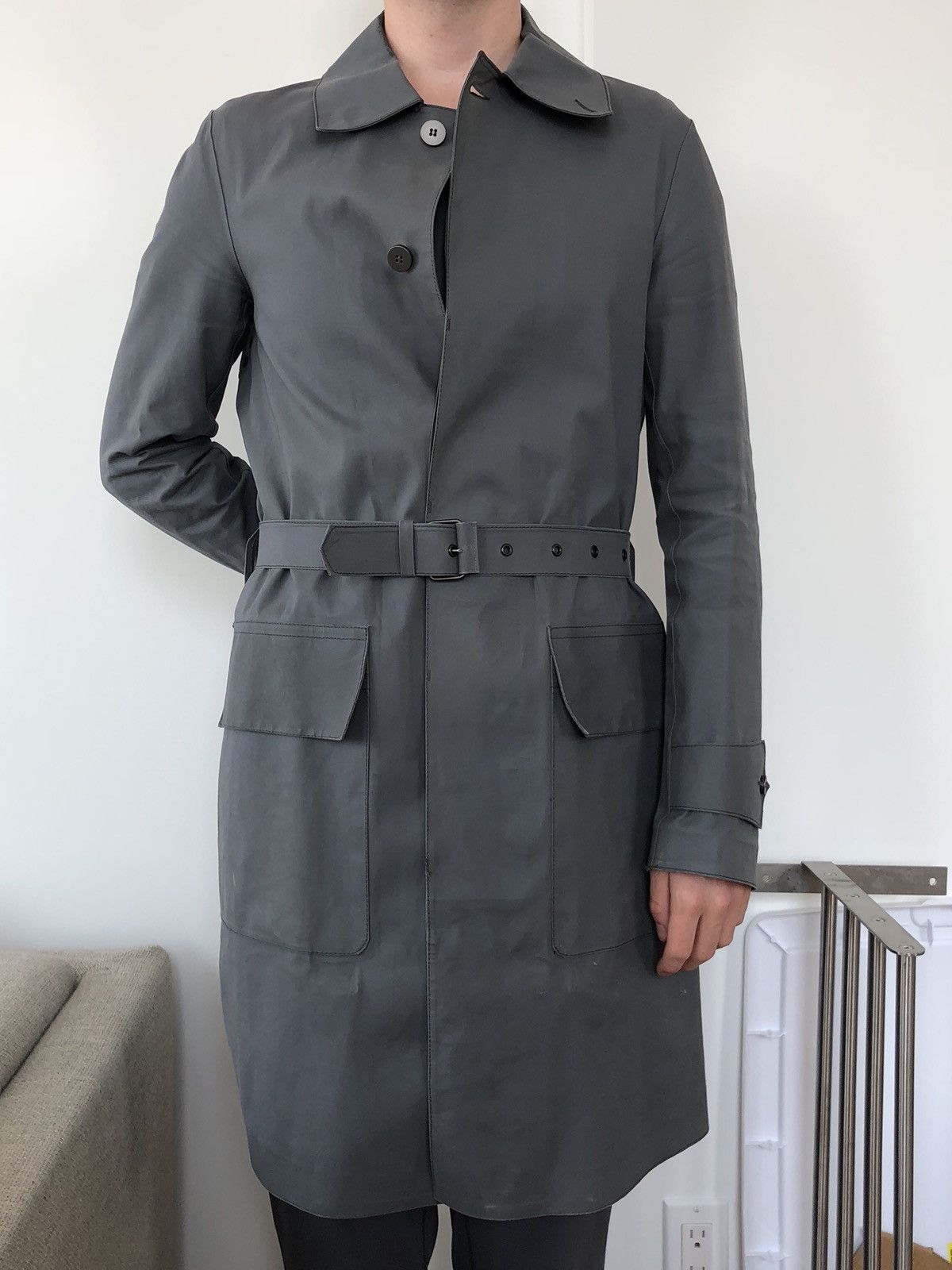 Balenciaga Grey Raincoat with Belt Size US S / EU 44-46 / 1 - 15 Thumbnail