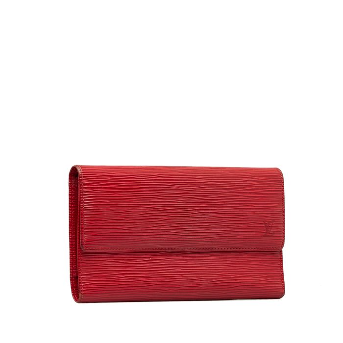 Red Louis Vuitton Epi Portefeuille Sarah Long Wallet