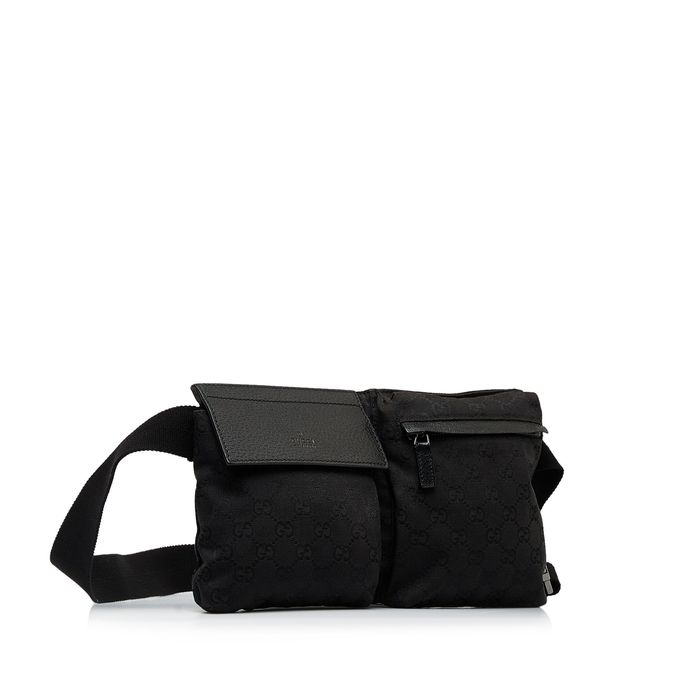 GUCCI Monogram Waist Bum Bag Black 28566-US