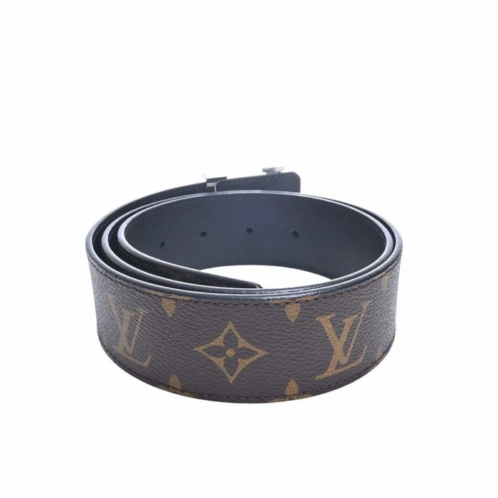 Louis Vuitton LOUIS VUITTON Monogram Suntulle LV Initial Reversible Belt  #80/32 M9821 Brown/Black 98cm Women's