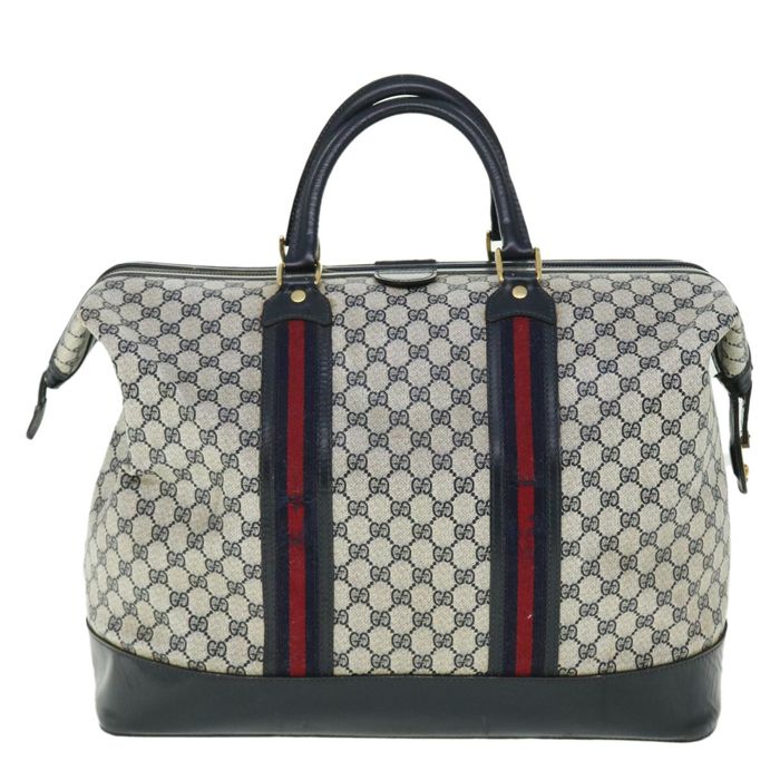 Vintage GUCCI GG Canvas Sherry Boston Bag 247205525040 051023