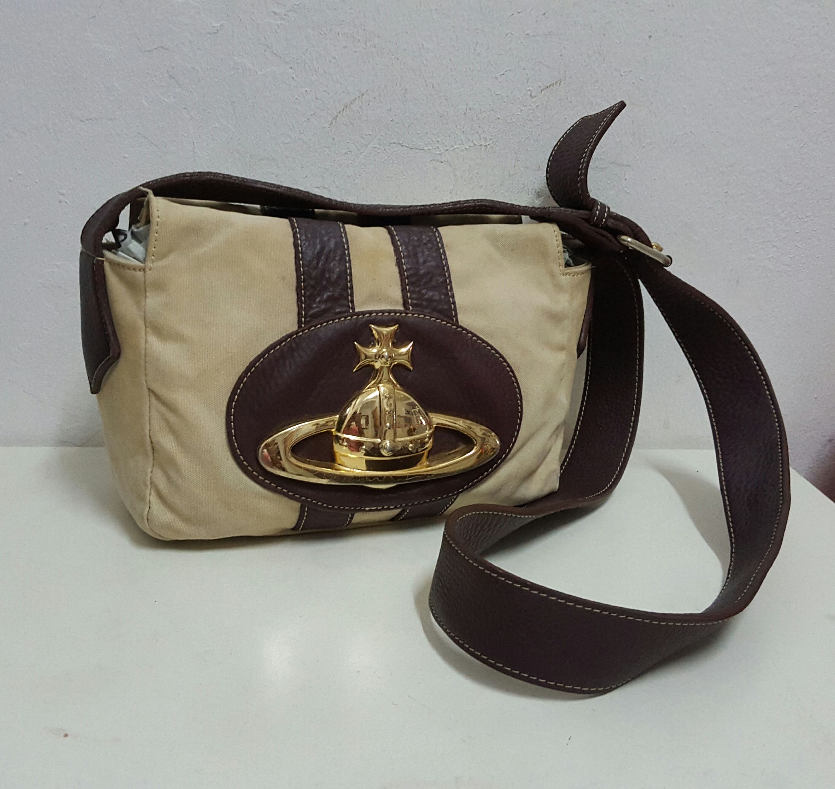 Vivienne Westwood Gold Orb Canvas Sling Size ONE SIZE - 1 Thumbnail