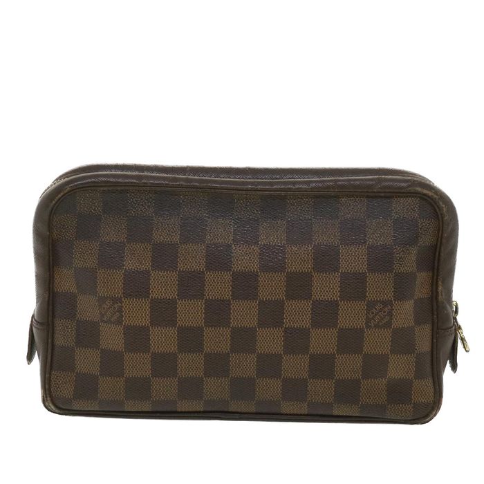 LOUIS VUITTON Damier Ebene Trousse Toilette Clutch Bag N47623 LV