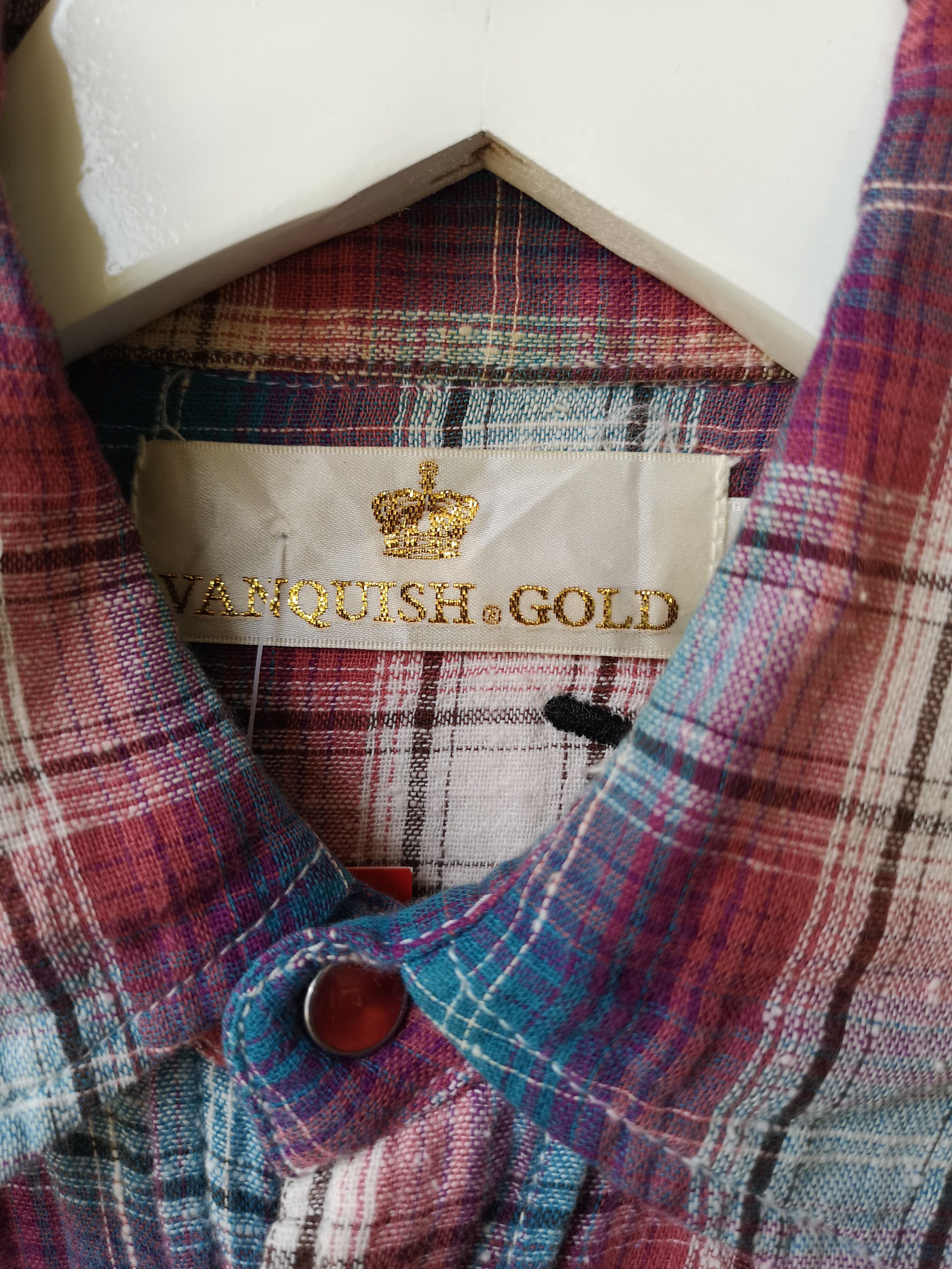 Vanquish Vanquish Embroidery Gold Flannel Shirt Size US XXS / EU 40 - 4 Thumbnail