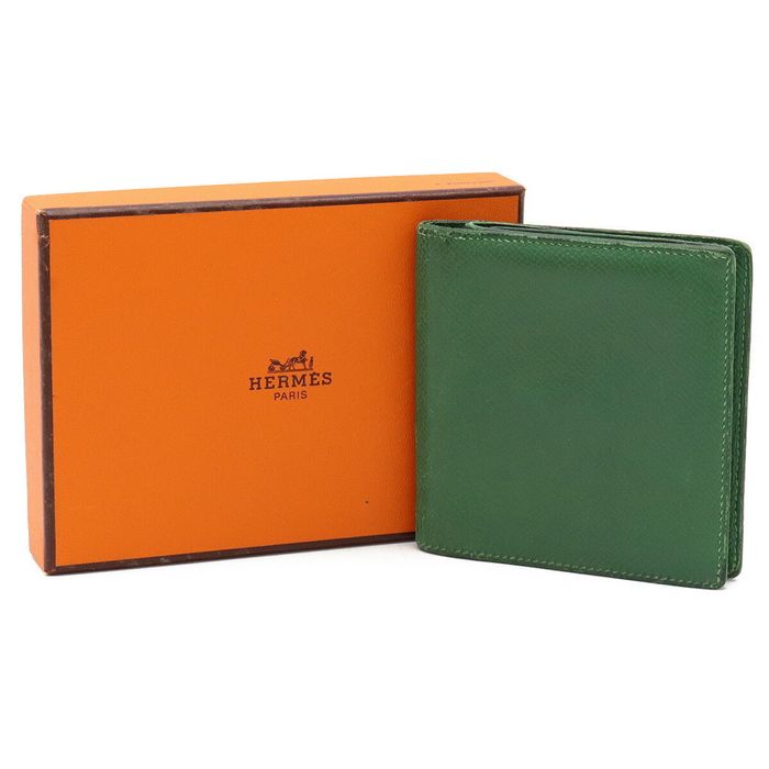 Hermes HERMES Bifold Wallet Couchevel Leather Green | Grailed