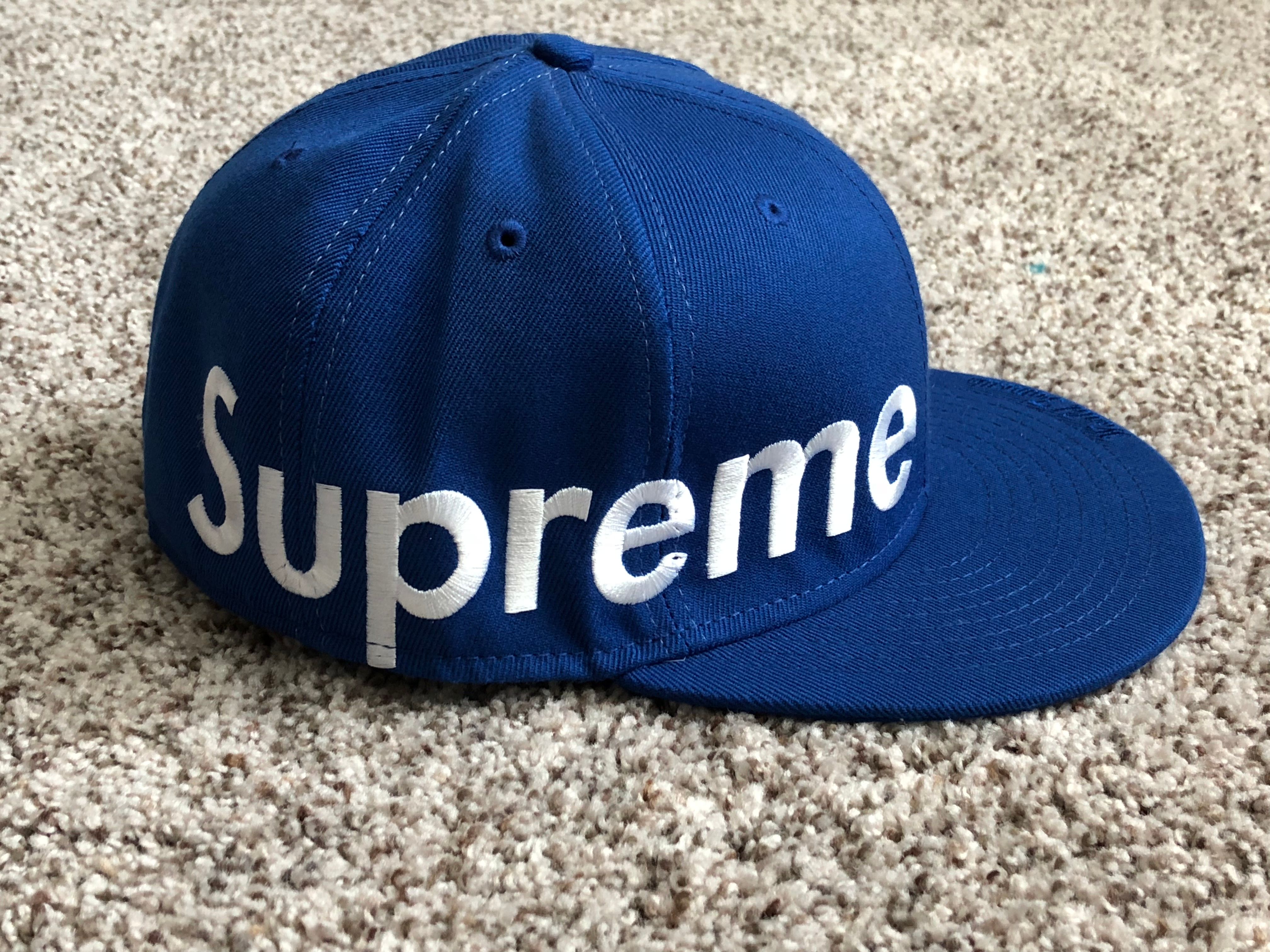 Supreme Supreme x New Era Fitted Side Logo Hat Royal Blue 7 1/2