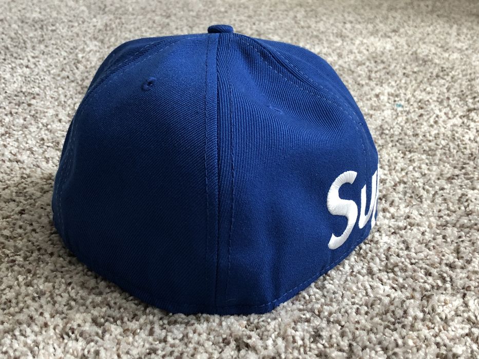 Supreme x New Era Blue 2-Tone Box Logo Fitted Hat Size 7 1/4 * BRAND NEW *