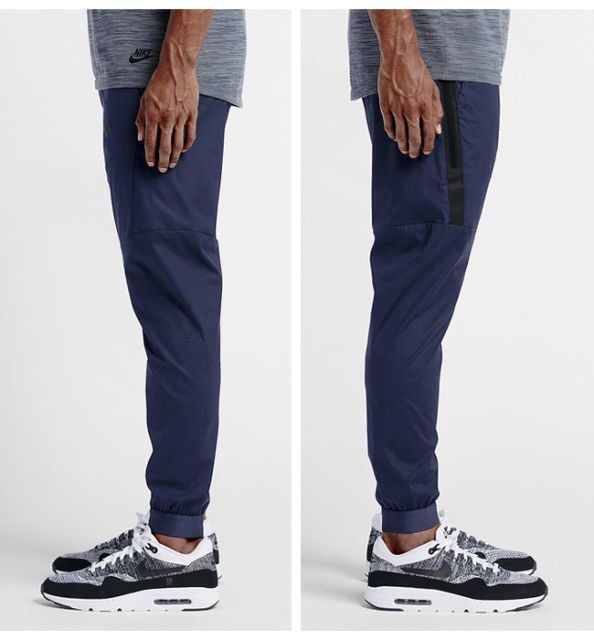 Nike New 120 Nike Sportswear Bonded Tech Woven Jogger Pants Slim Fit Obsidian Blue Dark Navy 823363 451 Men s 34 Large Lrg L NSW ACG Lab Joggers Jordan Supreme Adidas Palace Grailed