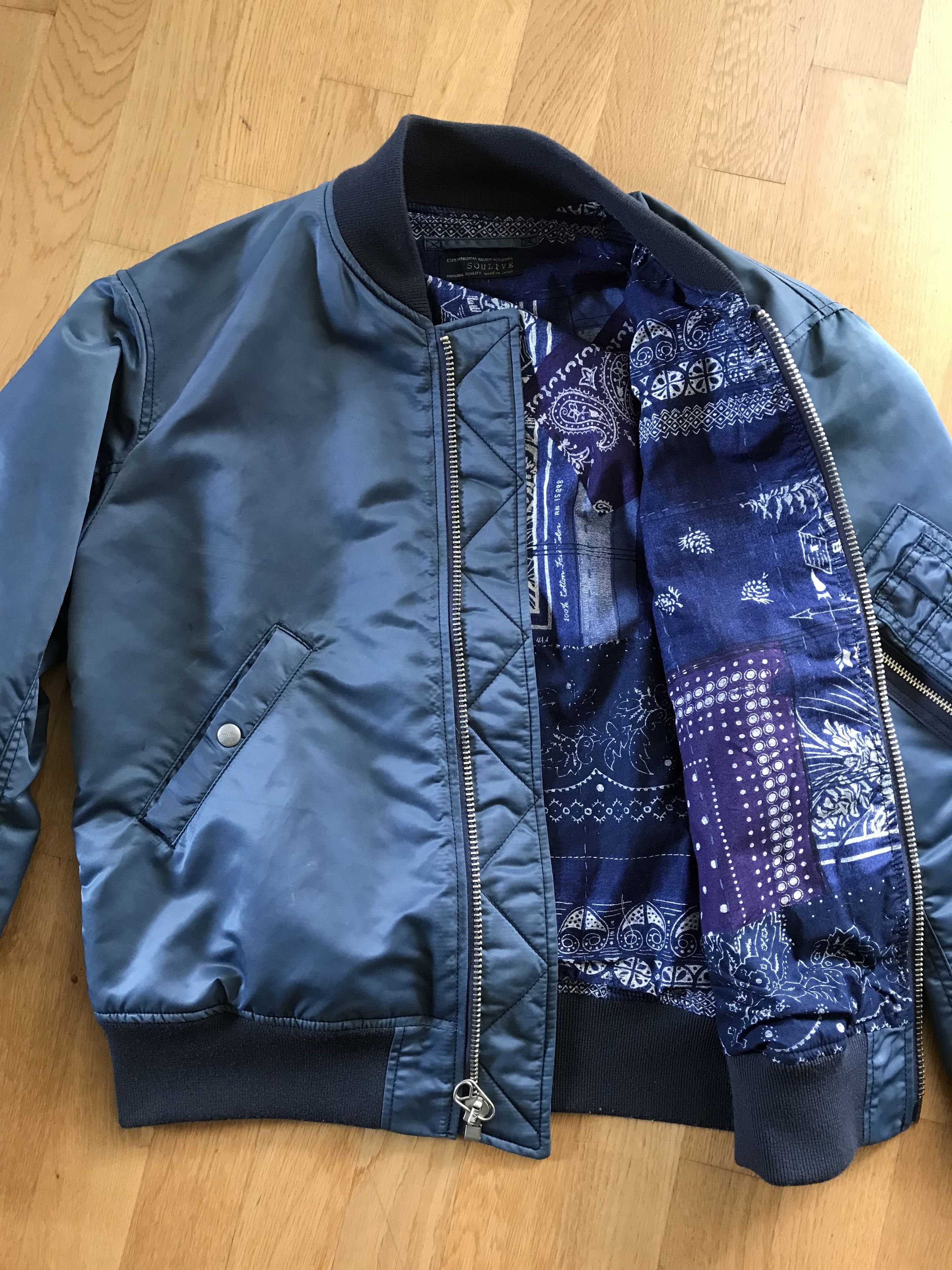 Blue Blue Japan Soulive-Indigo Dyed MA-1 Bomber Jacket | Grailed