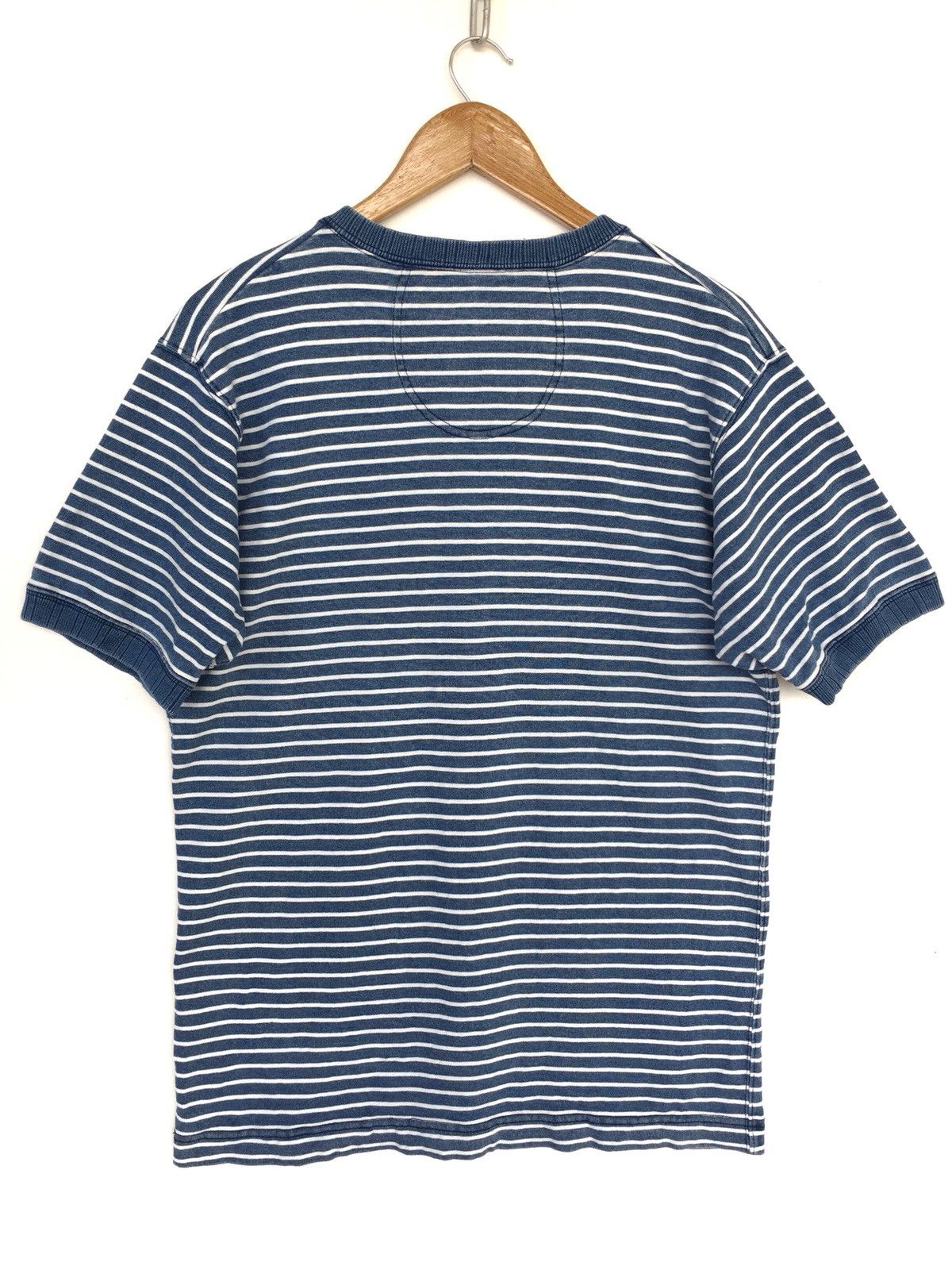 Indigo Vintage Houston Rockabilly Striped Indigo Dyed Henley Shirt Size US M / EU 48-50 / 2 - 3 Thumbnail