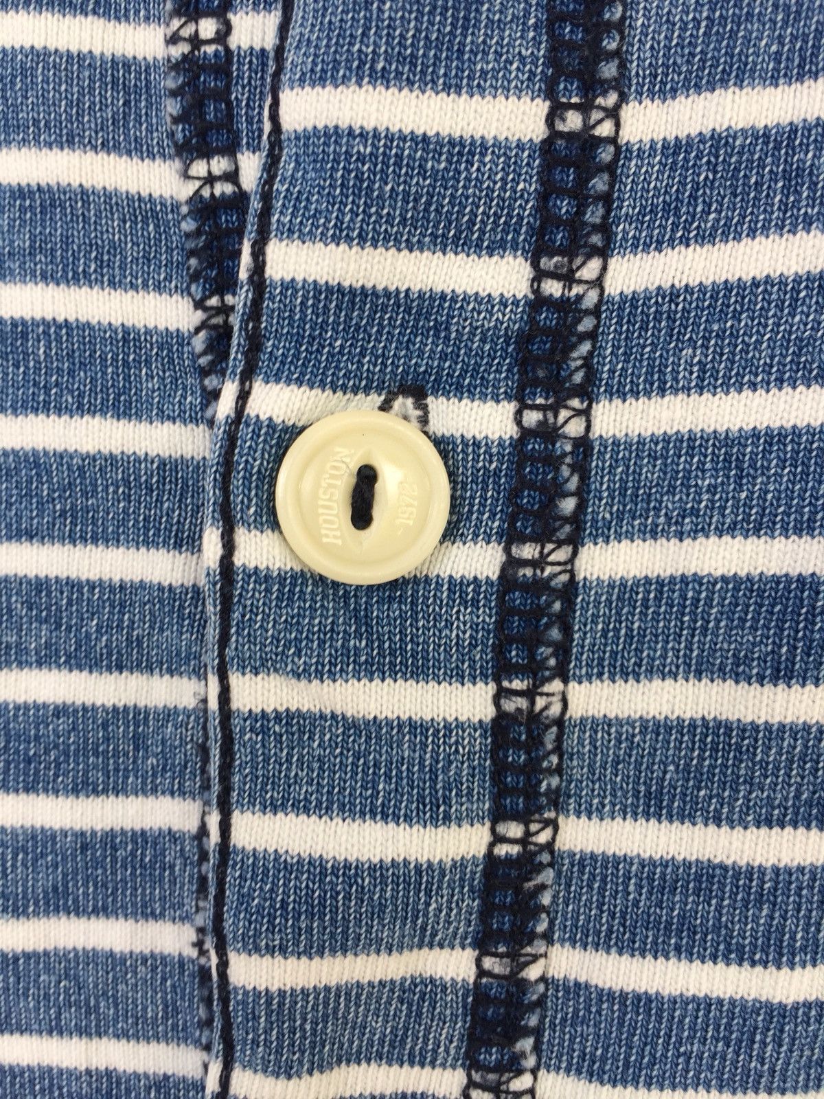 Indigo Vintage Houston Rockabilly Striped Indigo Dyed Henley Shirt Size US M / EU 48-50 / 2 - 4 Thumbnail
