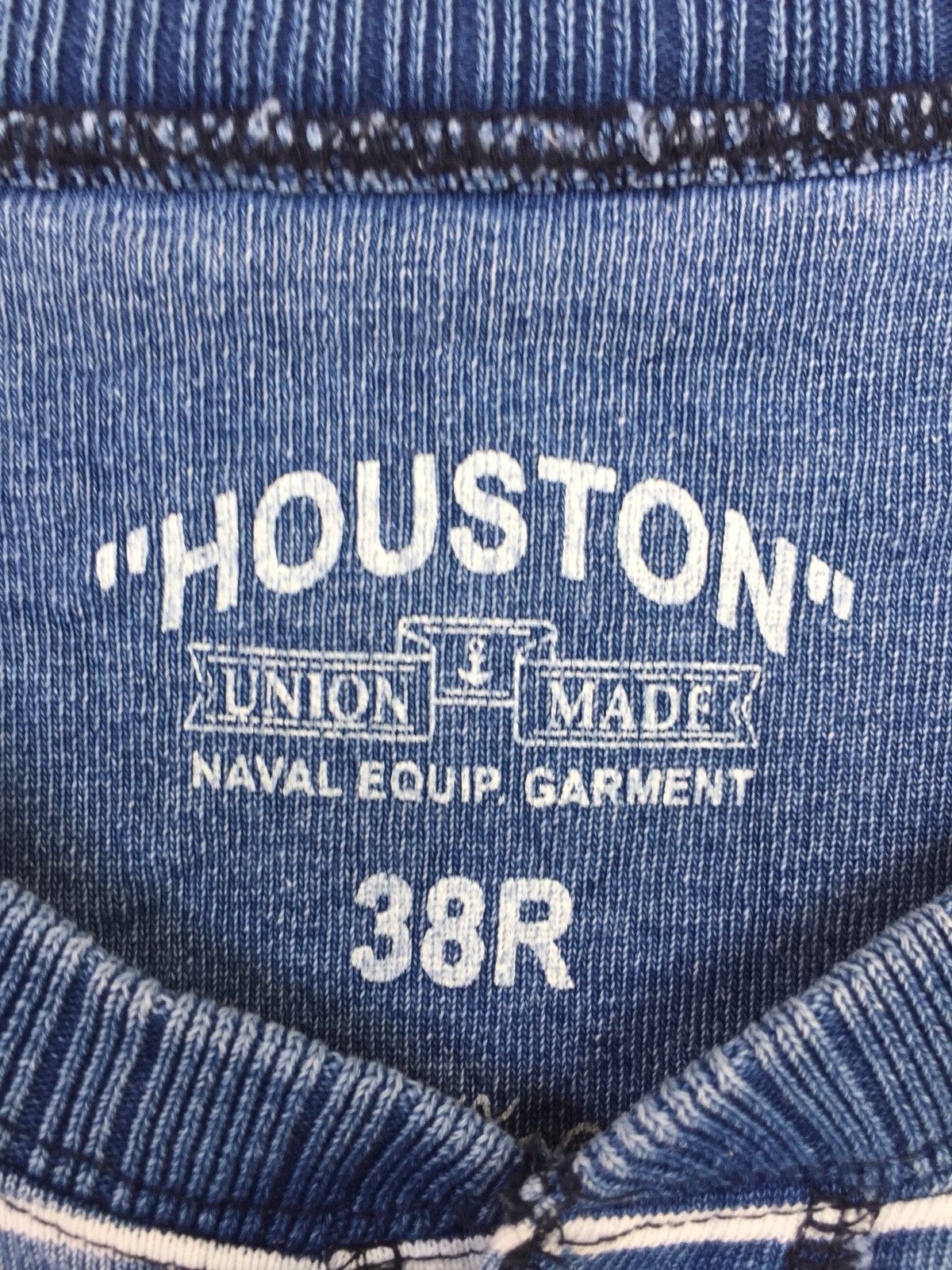 Indigo Vintage Houston Rockabilly Striped Indigo Dyed Henley Shirt Size US M / EU 48-50 / 2 - 5 Thumbnail